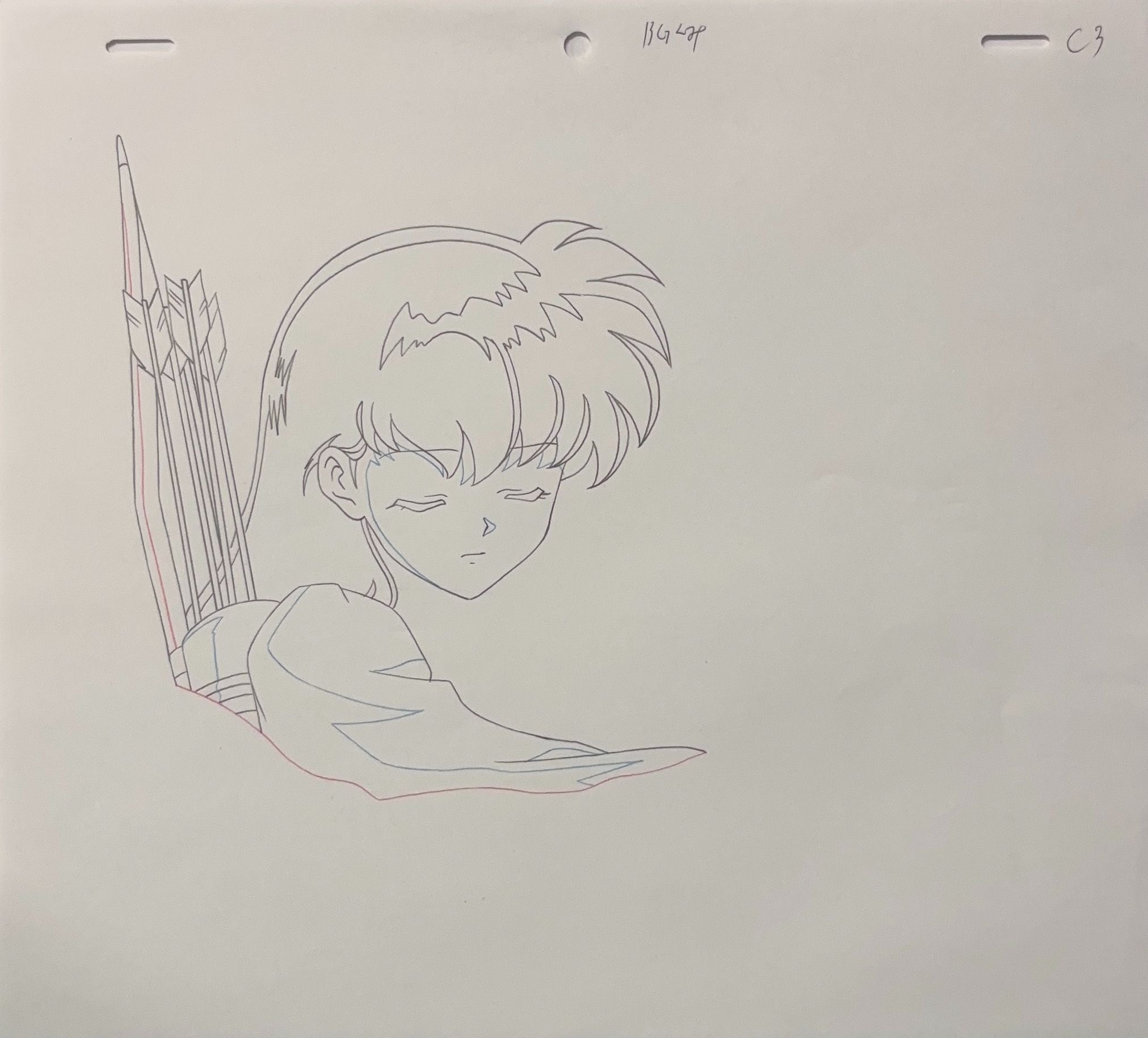 Inuyasha Original Drawing (Kagome Higurashi) 2-page Set