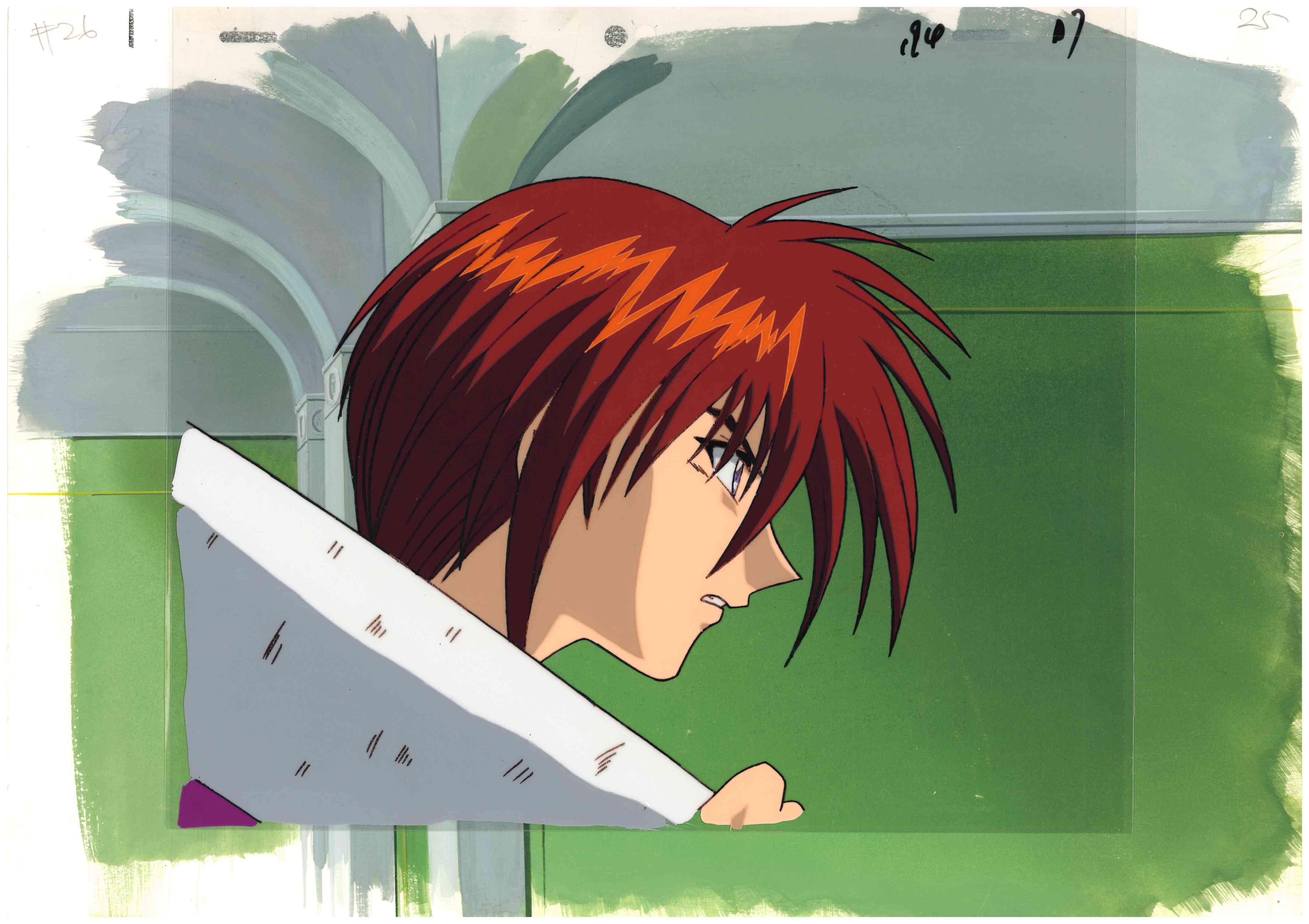 Rurouni Kenshin Original Cel, Drawing and Background Set (Himura Kenshin)