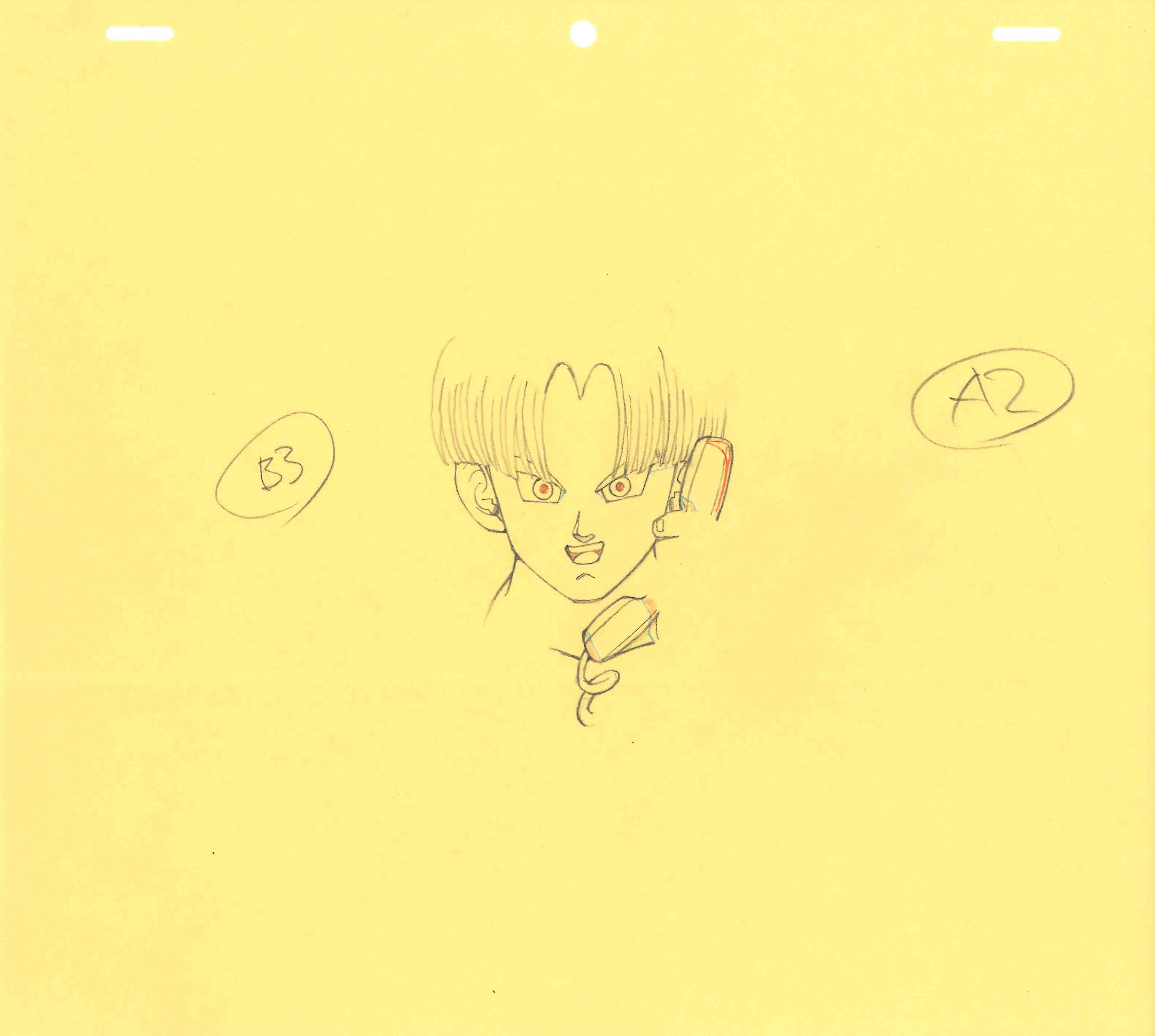 Dragon Ball Z: Gather Together! Goku's World (1992) Original Drawing (Trunks) 2-page Set
