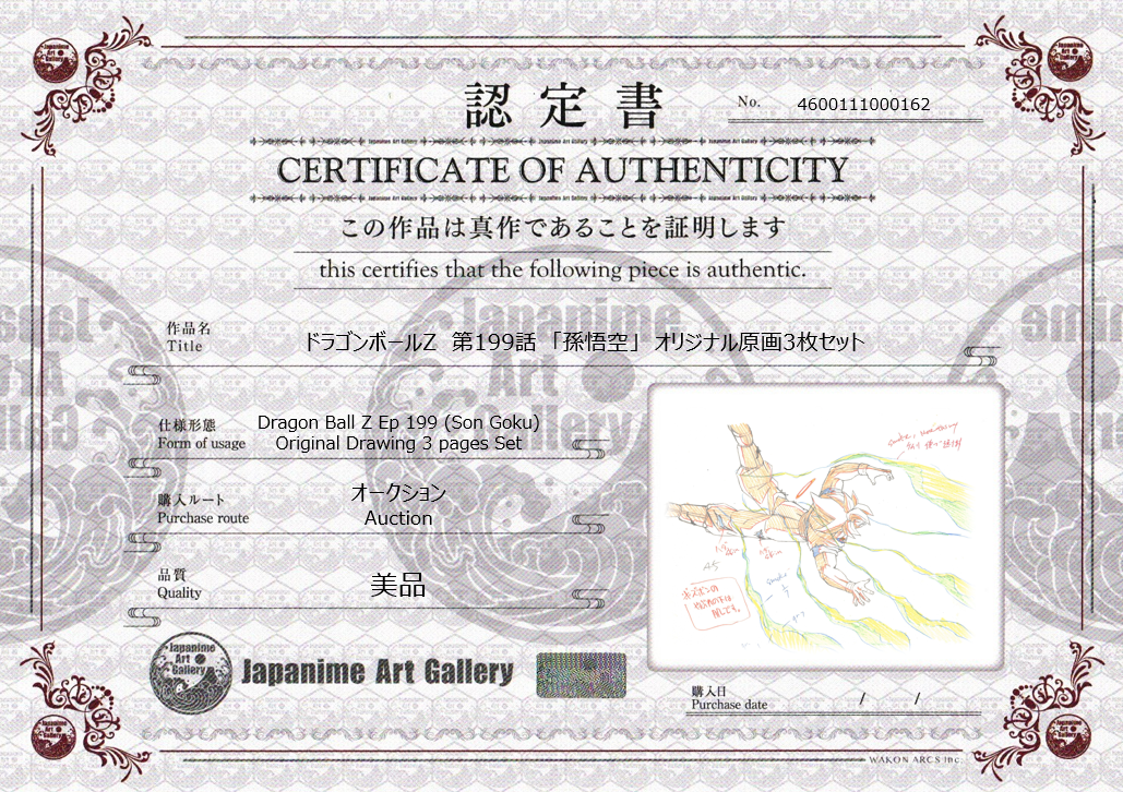 Dragon Ball Z Original Drawing (Son Goku) 3 pages Set