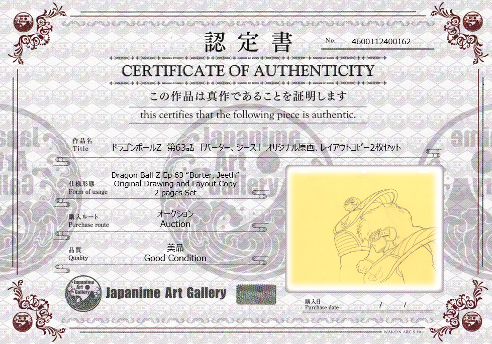 Dragon Ball Z: Dibujo original y copia de diseño (Burter, Jeeth) - Juego de 2 páginas