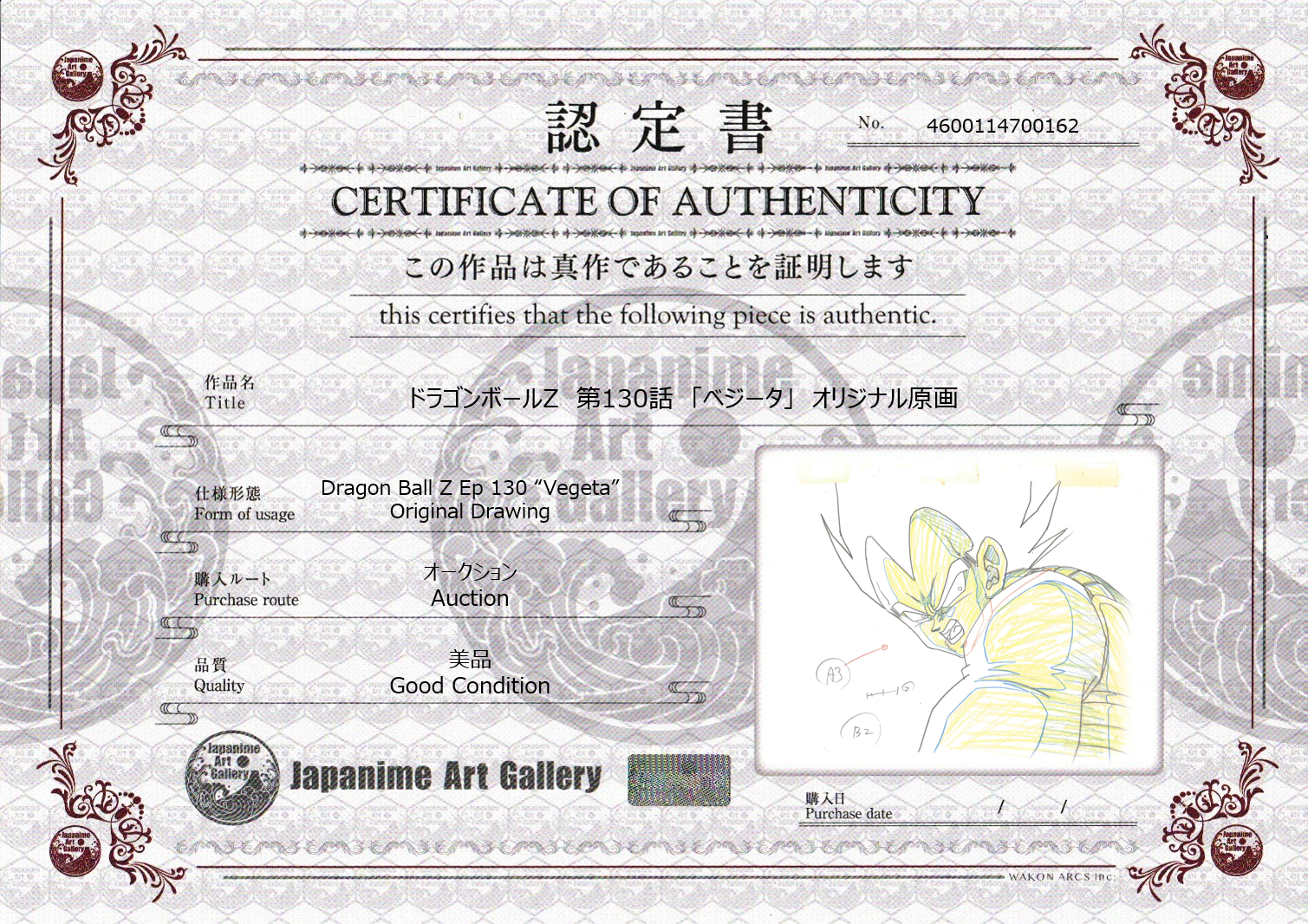 Dragon Ball Z Original Drawing (Vegeta)