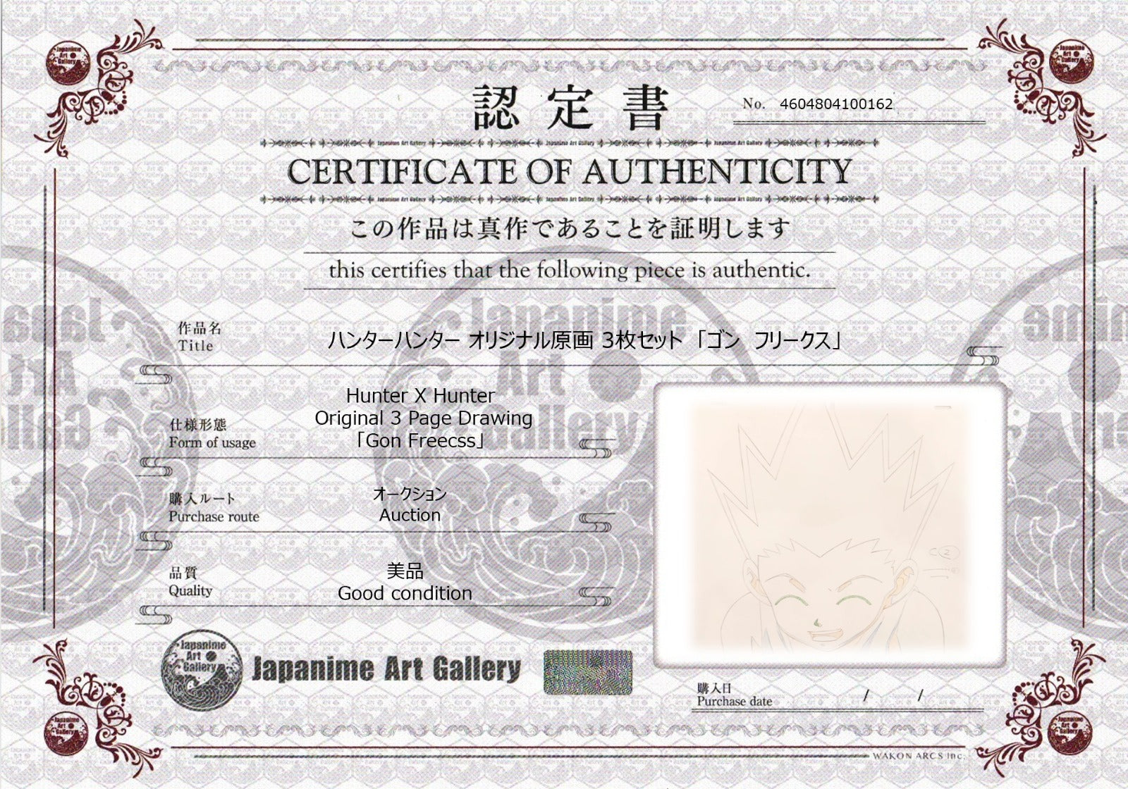 Hunter x Hunter Original Sketch (Gon)