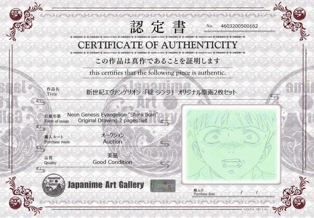 Neon Genesis Evangelion Original Drawing (Shinji Ikari) 2 pages Set