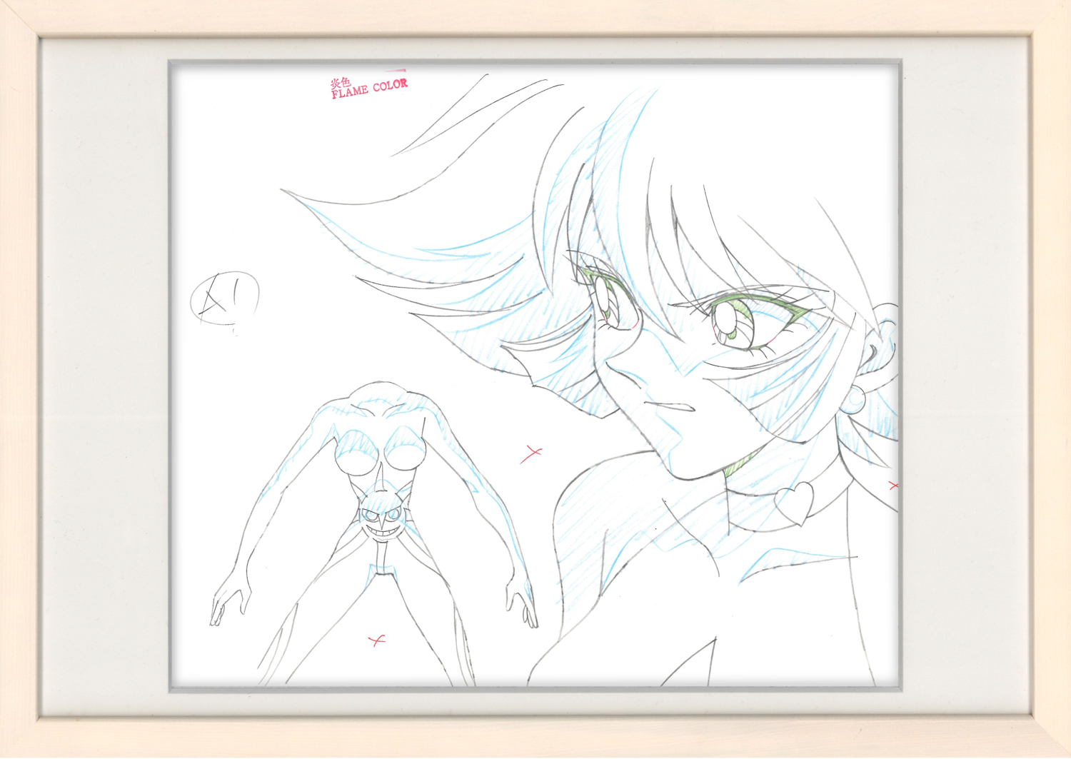 Cutie Honey Flash Original Drawing 2 Page Set & Timesheet (Honey Kisaragi)
