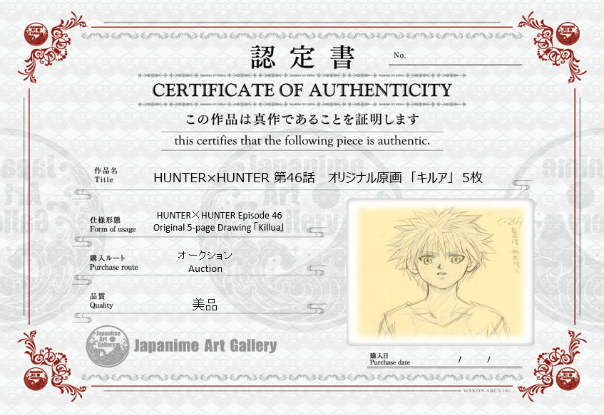 Hunter x Hunter Original Drawing 5 pages Set (Killua)