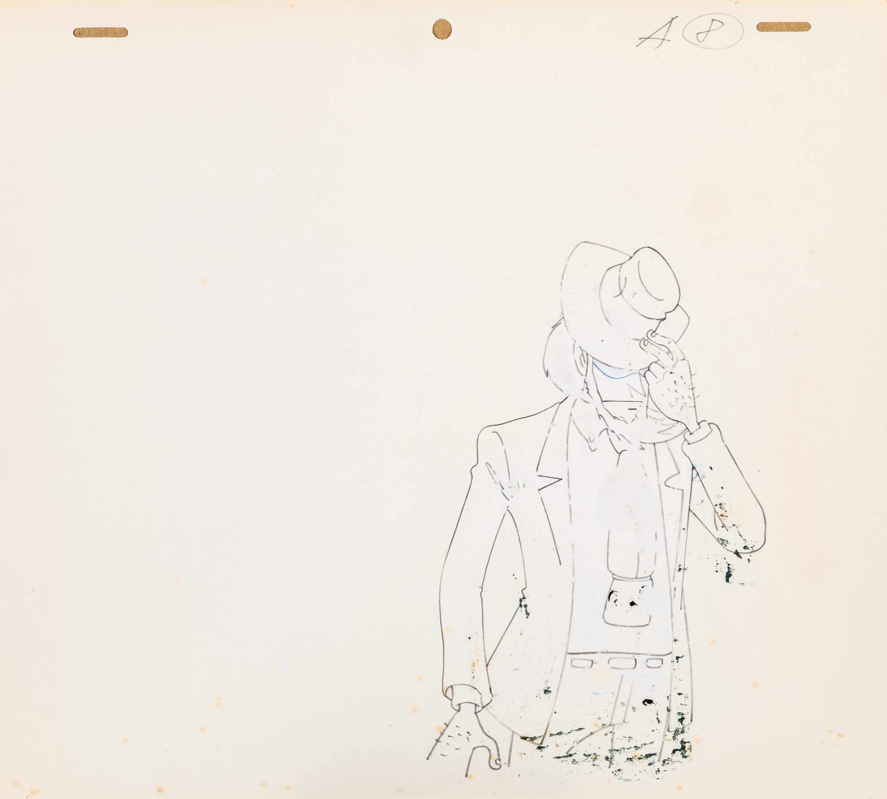 Lupin III Original Cel and Drawing (Daisuke Jigen)