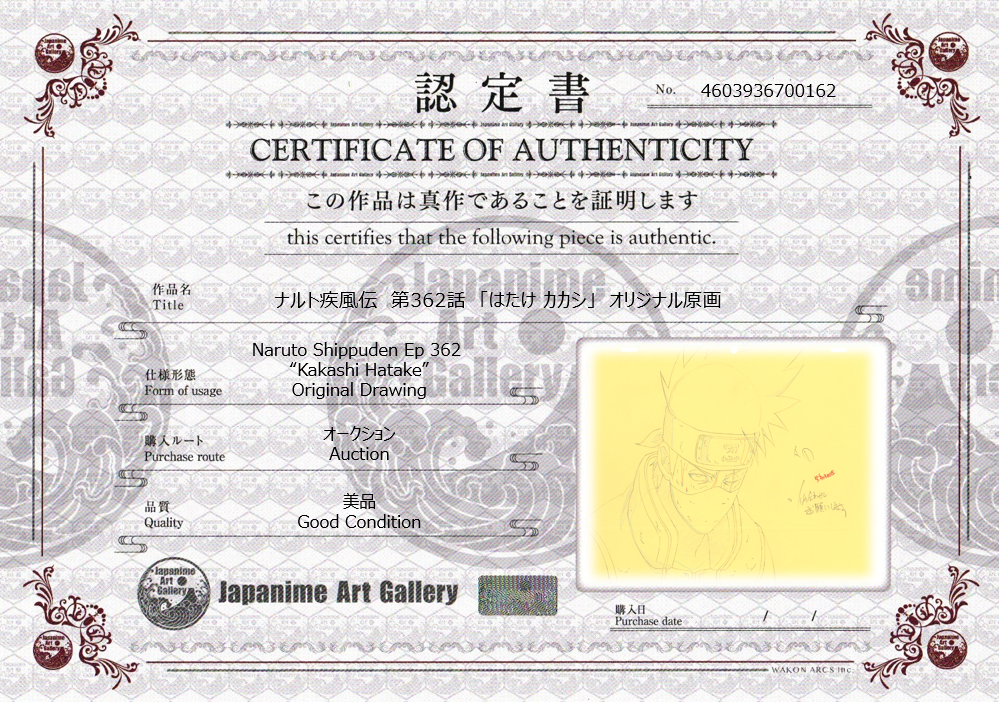 Naruto Shippuden Original Sketch (Kakashi Hatake)