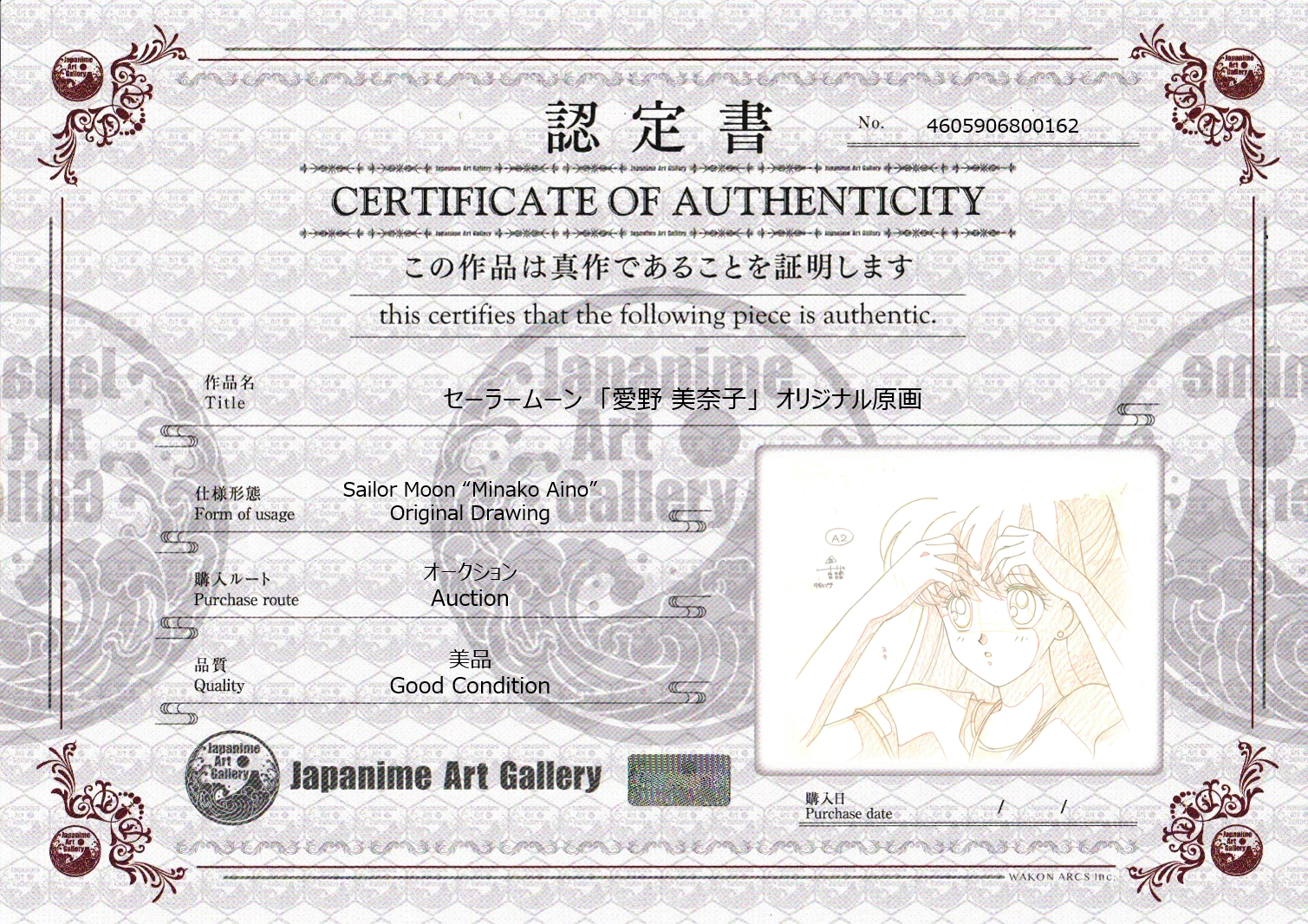 Sailor Moon Original Drawing (Minako Aino)
