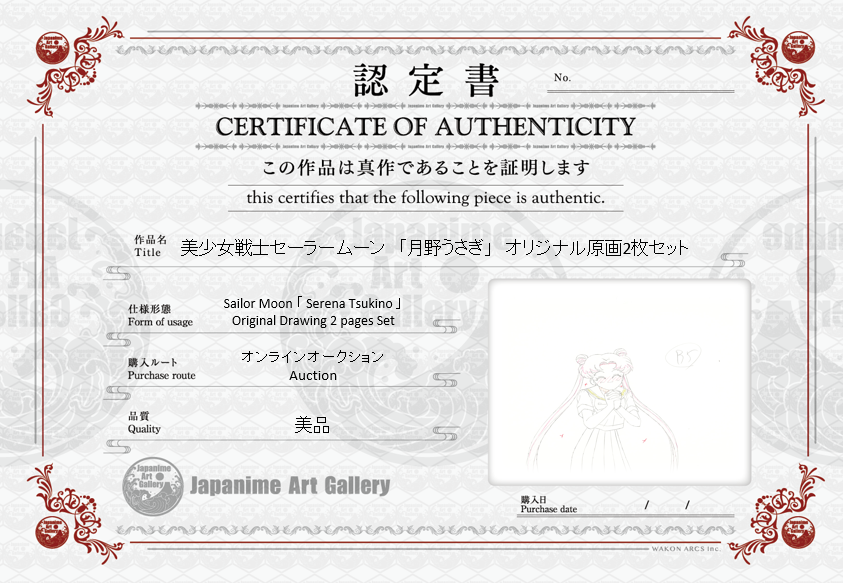 Sailor Moon Original Drawing (Serena Tsukino) 2 pages set