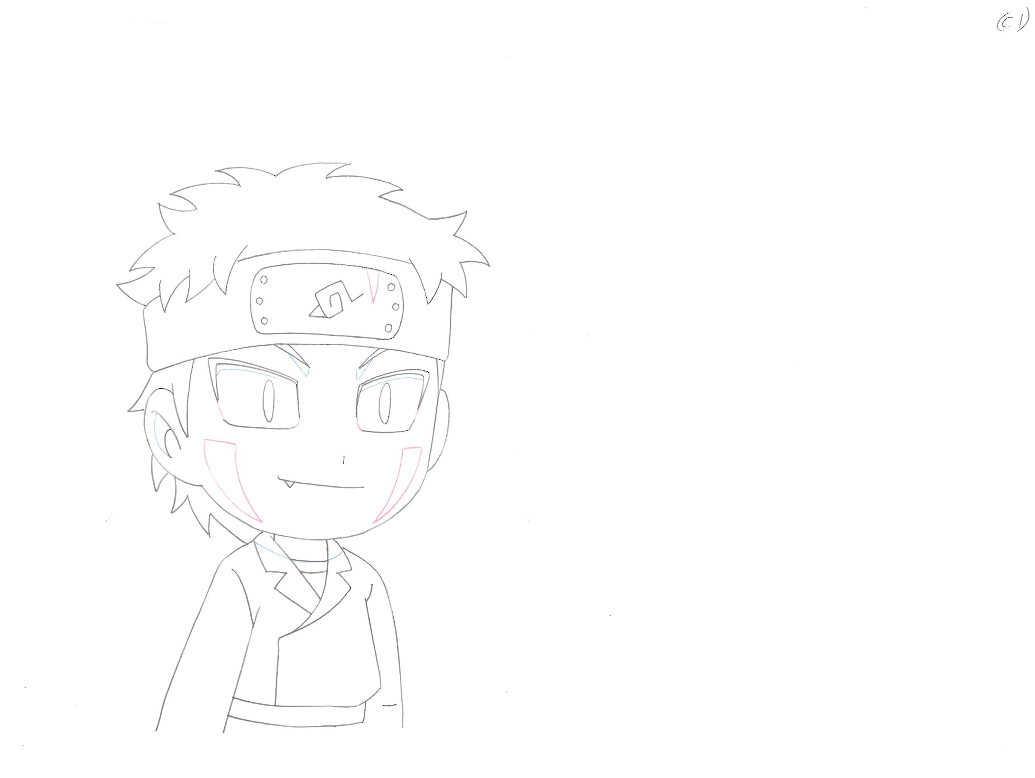 Naruto: Boceto original (Neji) Set de 2 páginas