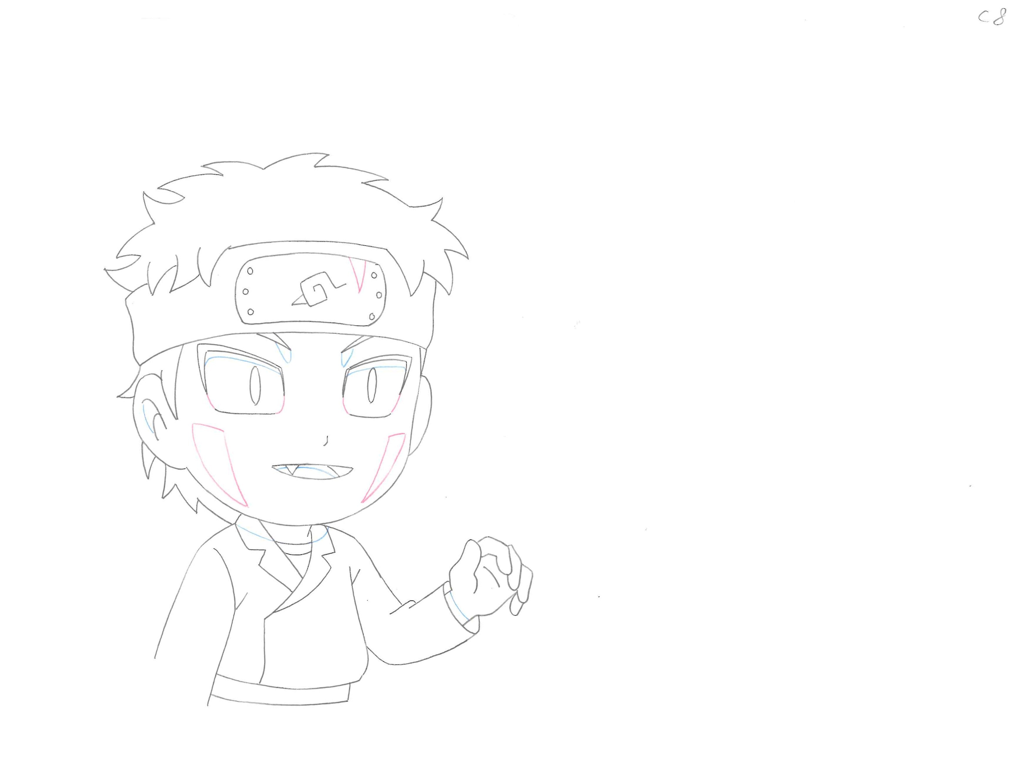 NARUTO Spin-Off: Rock Lee & His Ninja Pals Original Drawing (Kiba Inuzuka)