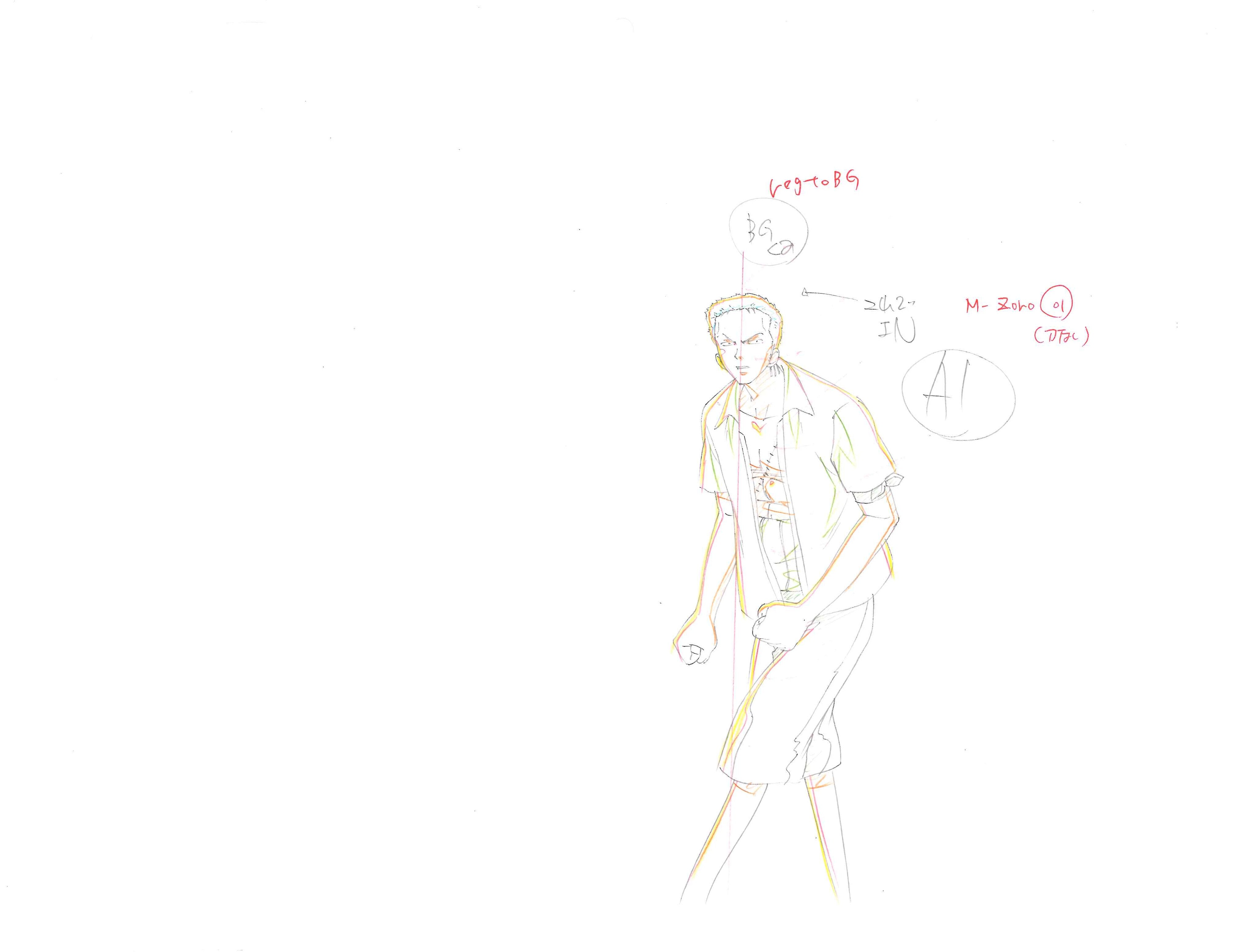One Piece: Chopper's Kingdom on the Island of Strange Animals (2002) Original Genga (Zoro)