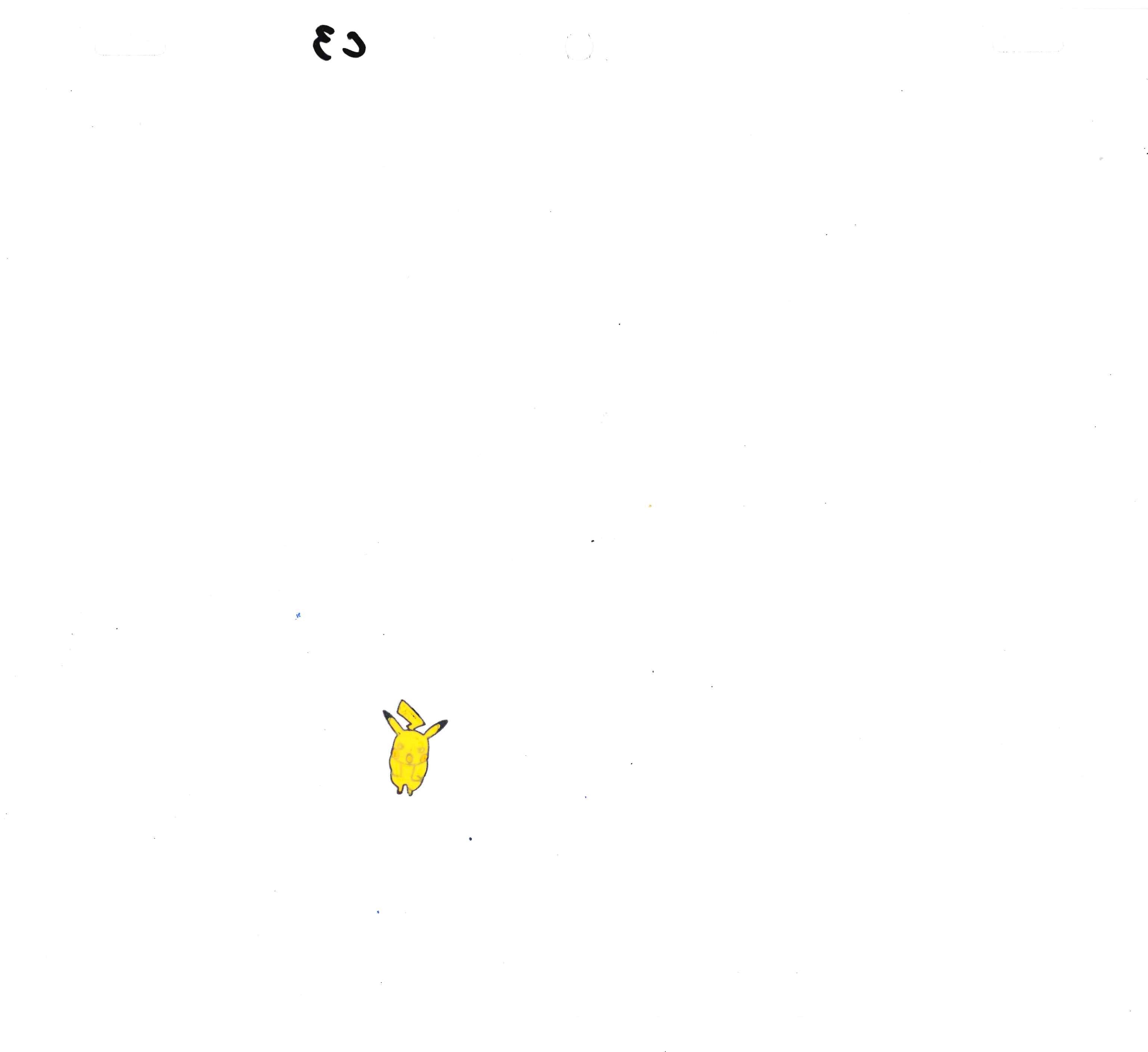 Pokemon Original Cel, Genga and Background Copy (Pikachu) 4-Piece Set
