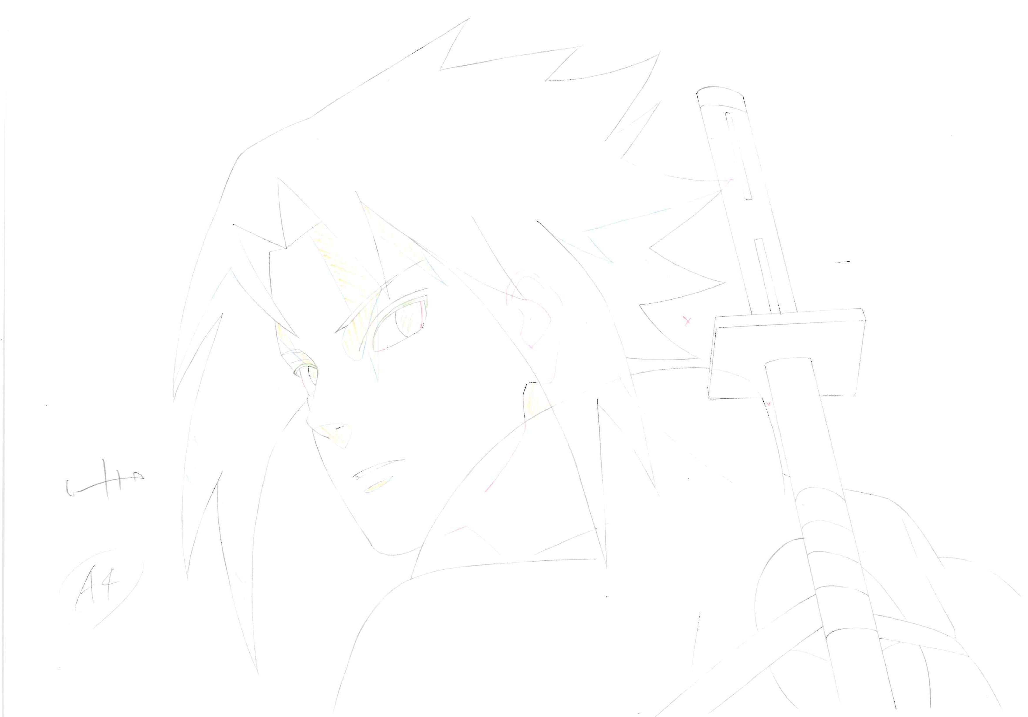 Naruto Shippuden Original Genga (Sasuke Uchiha) 3-Piece Set