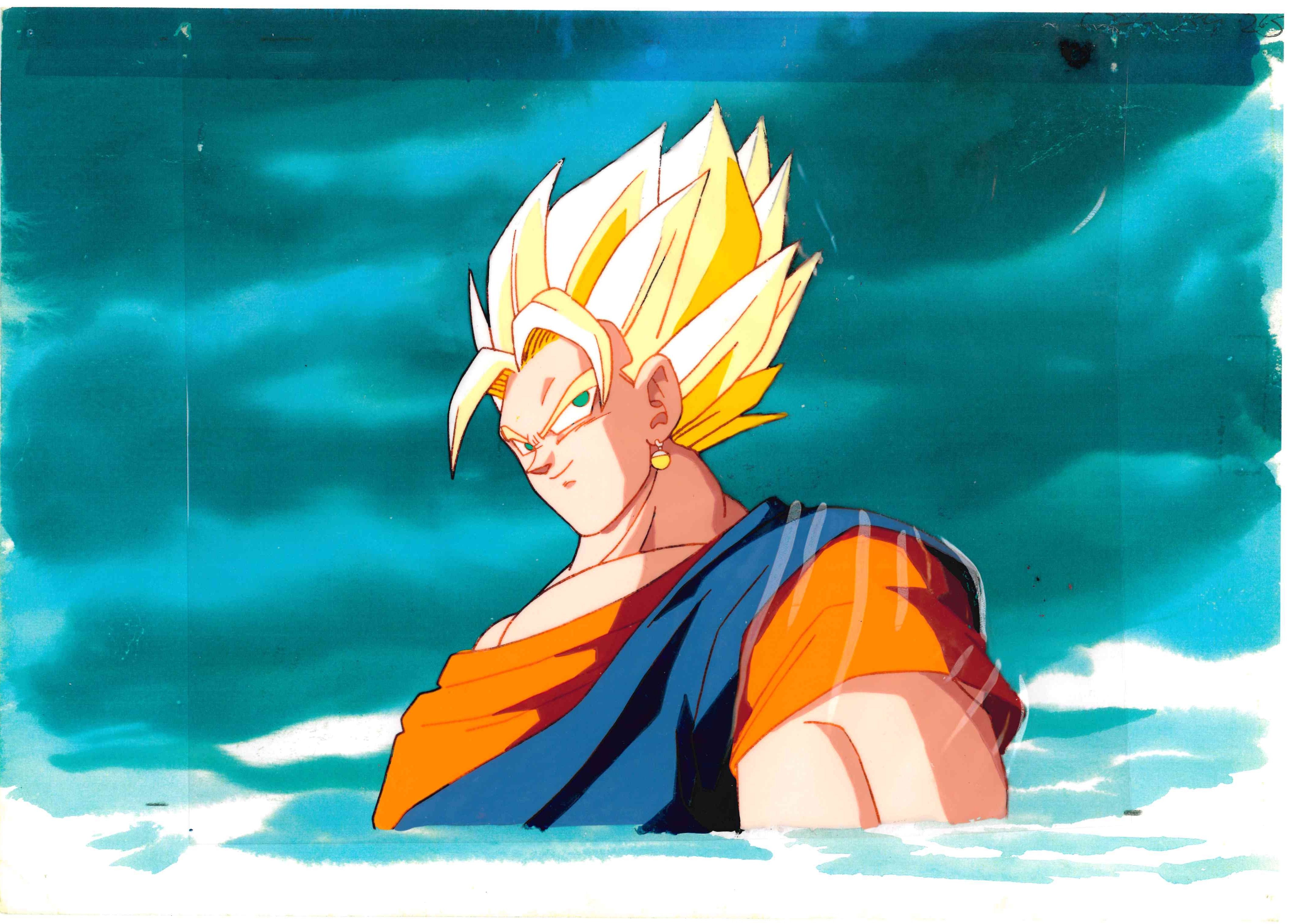 Dragon Ball Z Original Cel, Douga and Background Copy (Vegito) 3-Piece Set