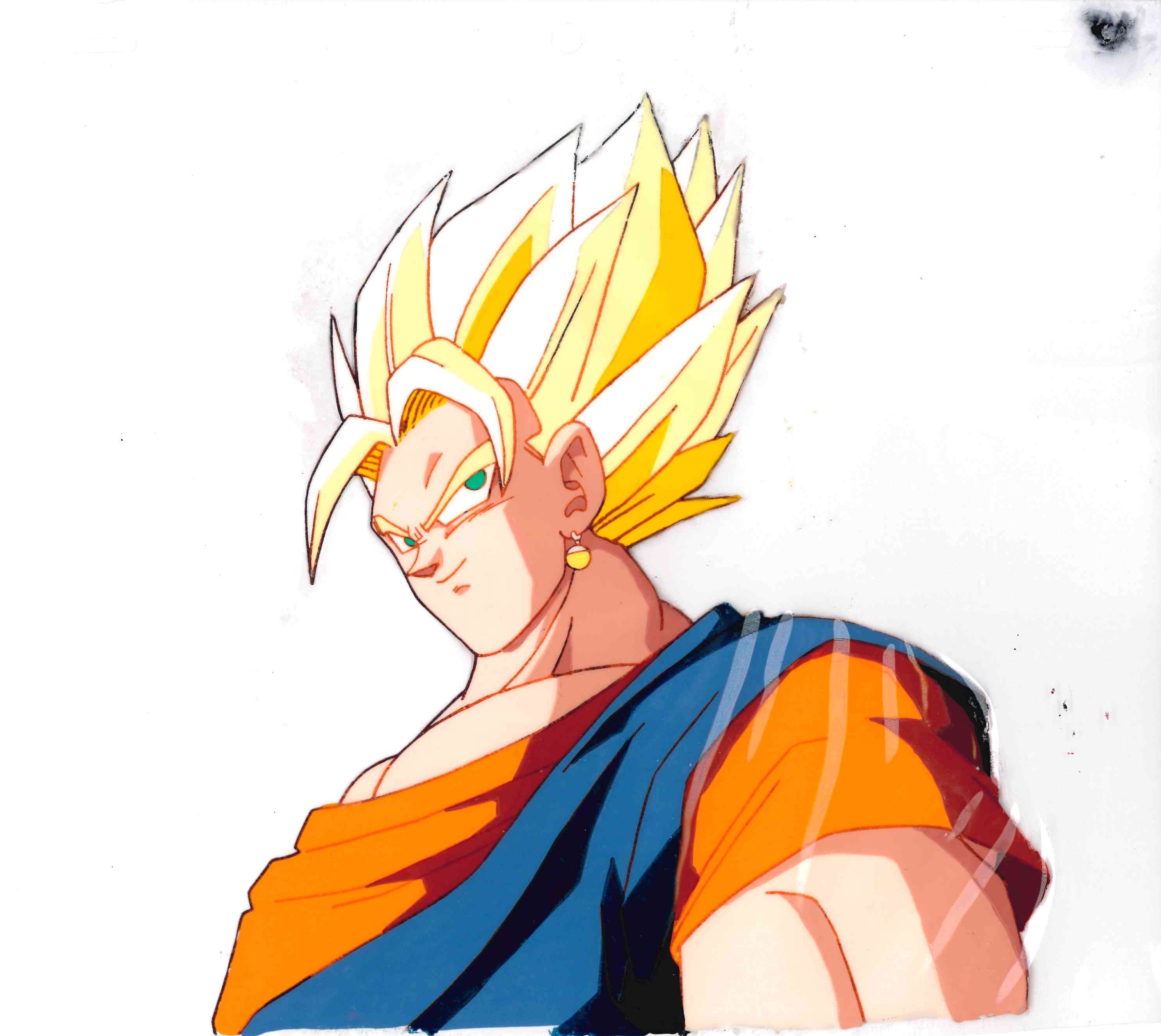 Dragon Ball Z Original Cel, Douga and Background Copy (Vegito) 3-Piece Set