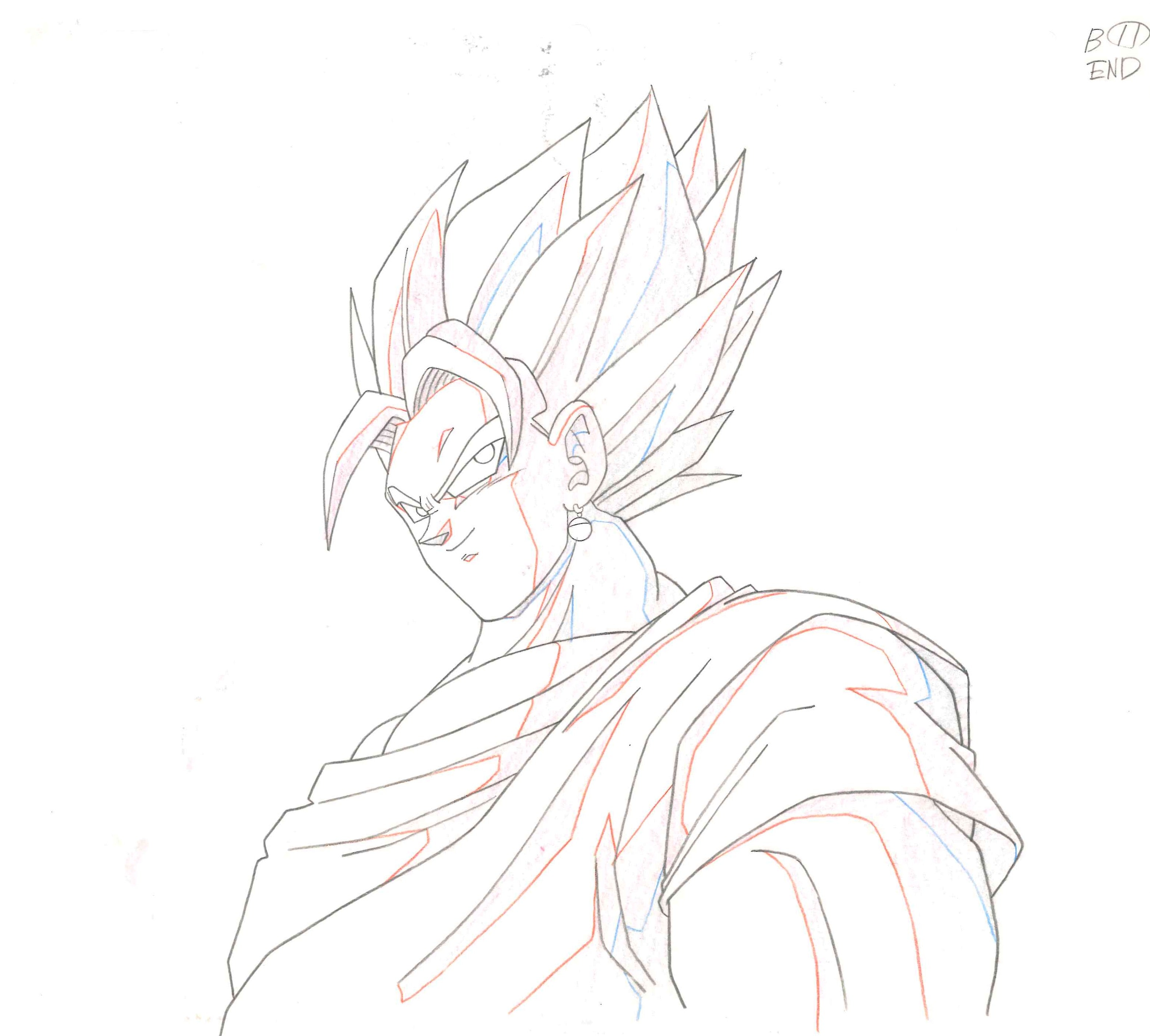 Dragon Ball Z Original Cel, Douga and Background Copy (Vegito) 3-Piece Set