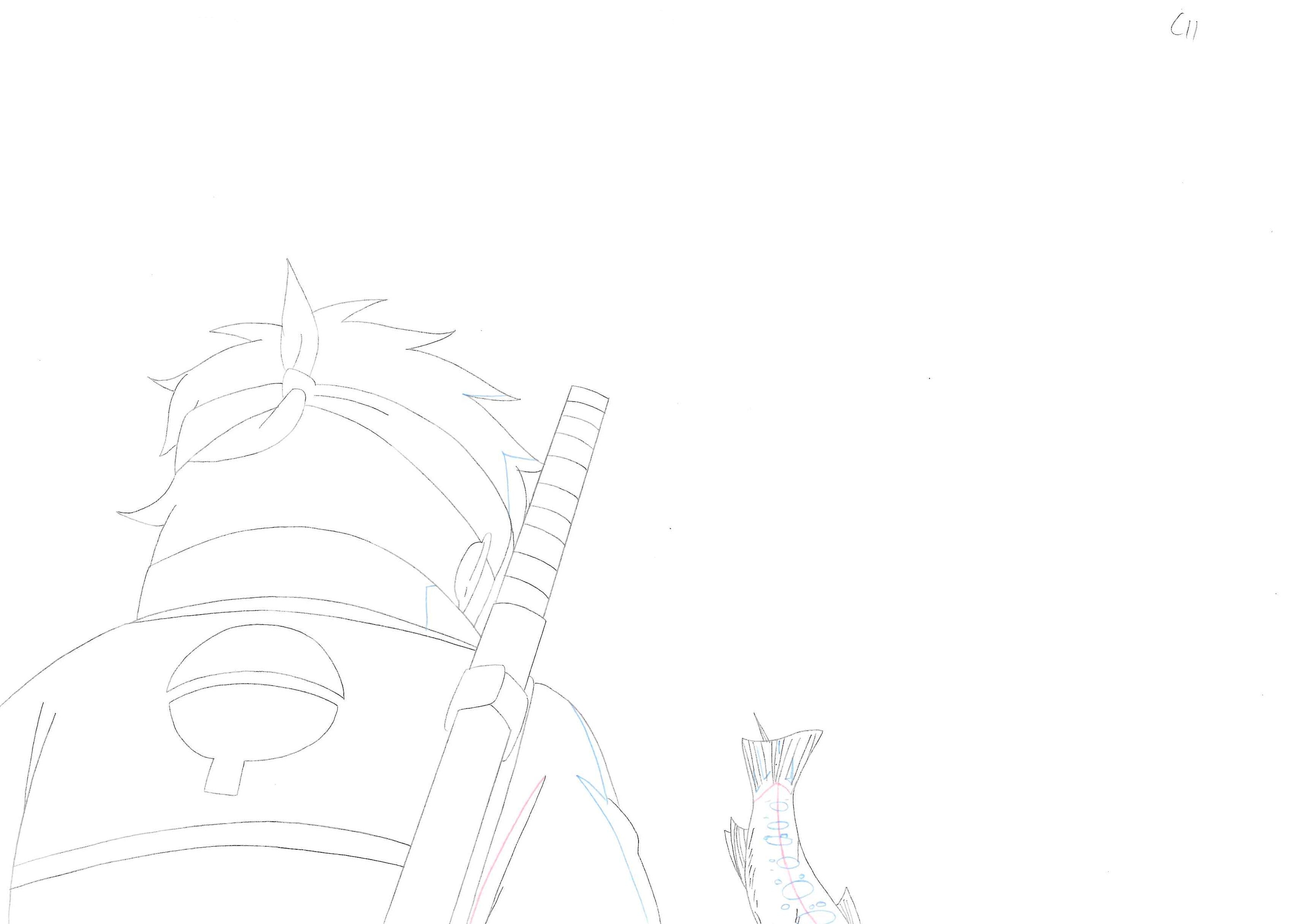 Naruto Shippuden: boceto original (Itachi Uchiha), juego de 2 páginas