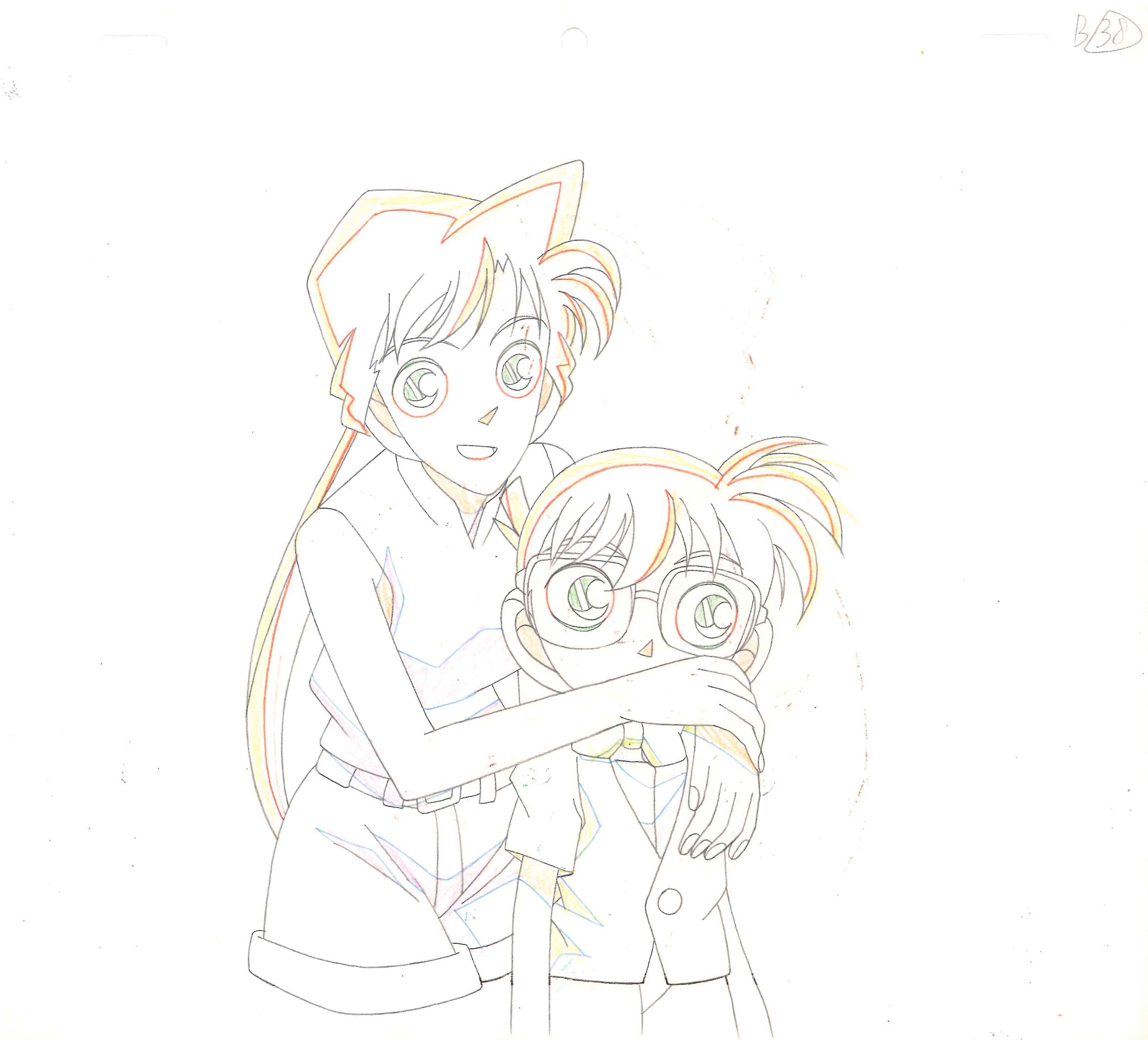 Detective Conan Original Cel and Douga (Ran Mouri, Conan Edogawa) 2-Piece Set