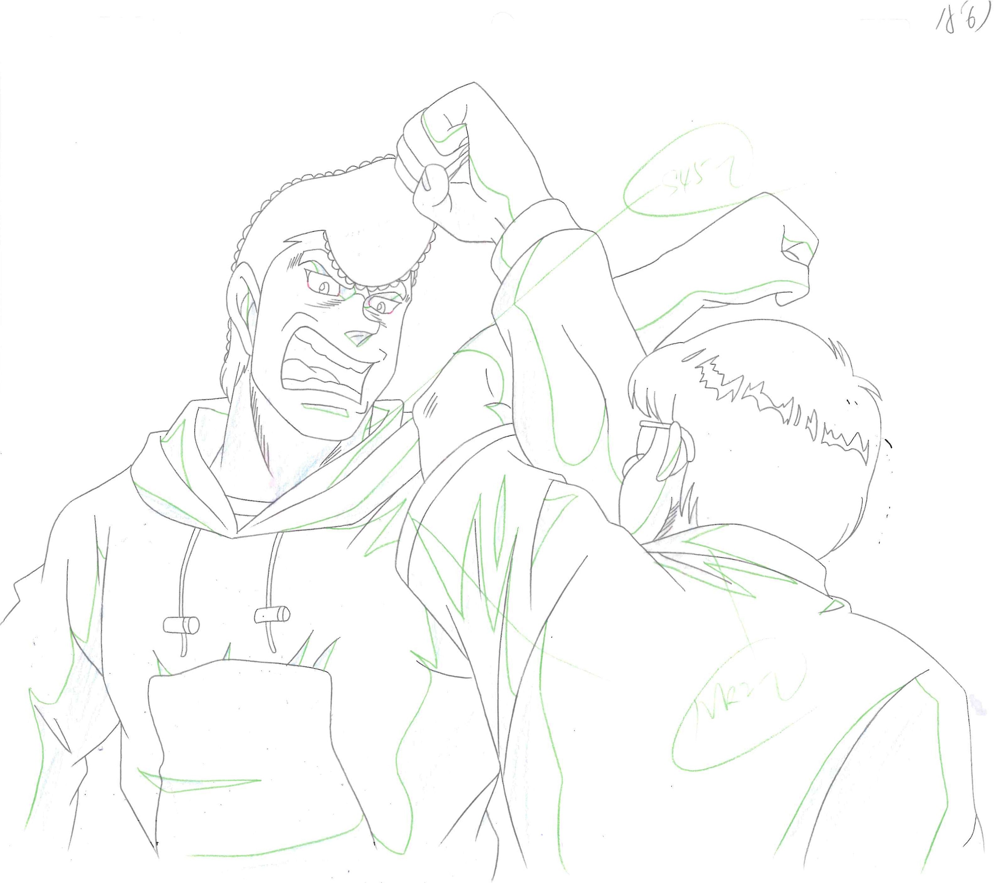Hajime no Ippo Original Cel and Douga (Mamoru Takamura, Haruhiko Yagi) 2-Piece Set