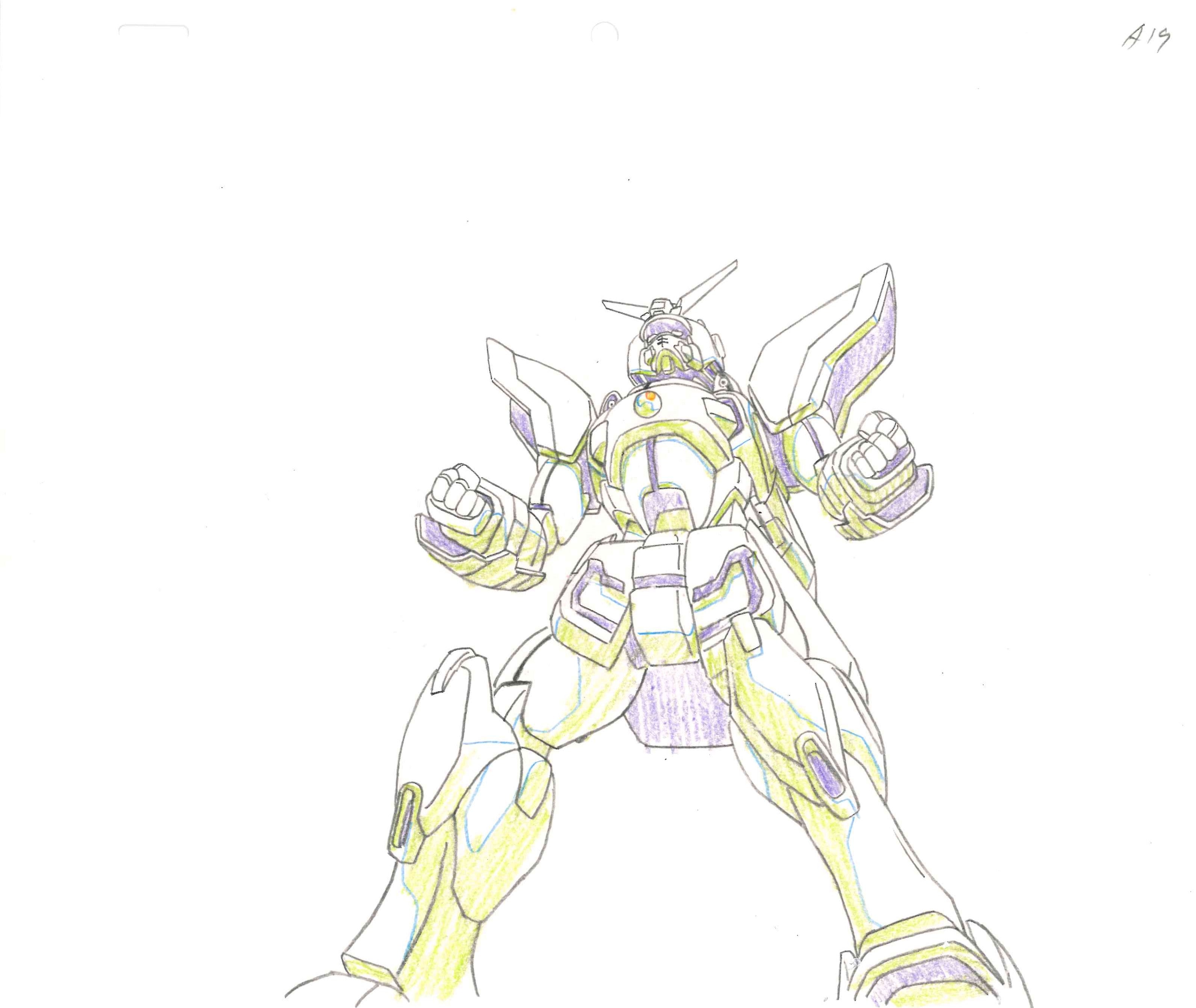 Mobile Fighter G Gundam Original Cel and Douga (Shining Gundam) 2-Piece Set