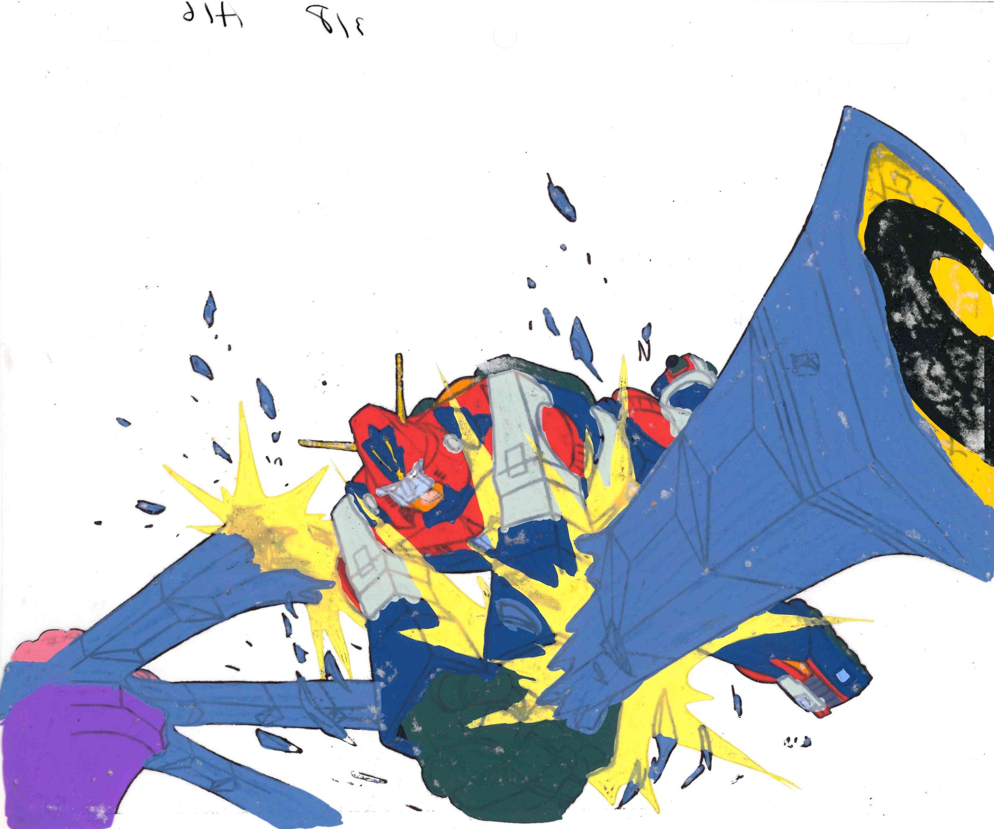 Super Electromagnetic Robot Combattler V Original Cel and Douga (Combattler V) 2-Piece Set