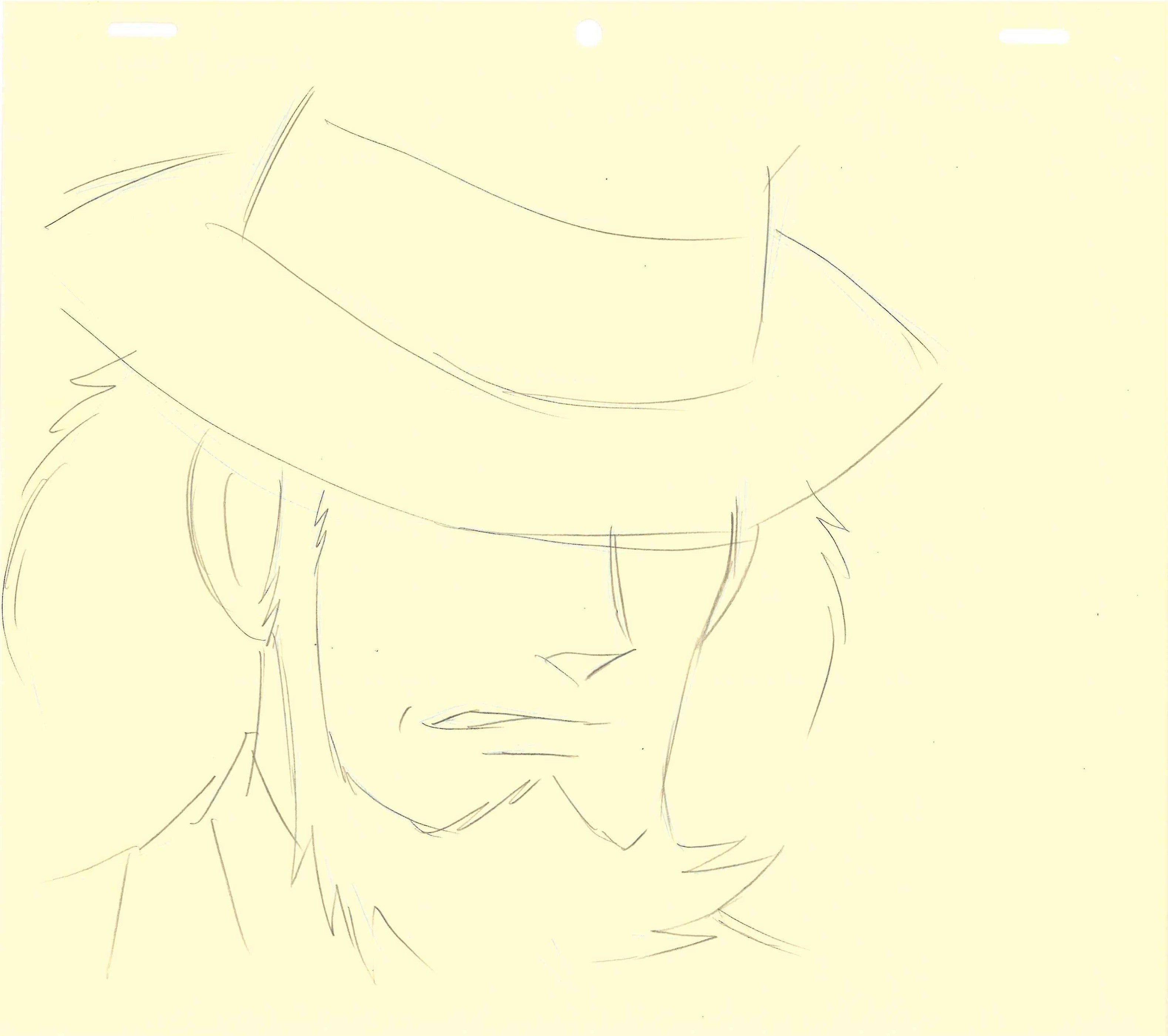 Lupin The Third Original Layout, Genga and Timesheet (Daisuke Jigen) 4-Piece Set