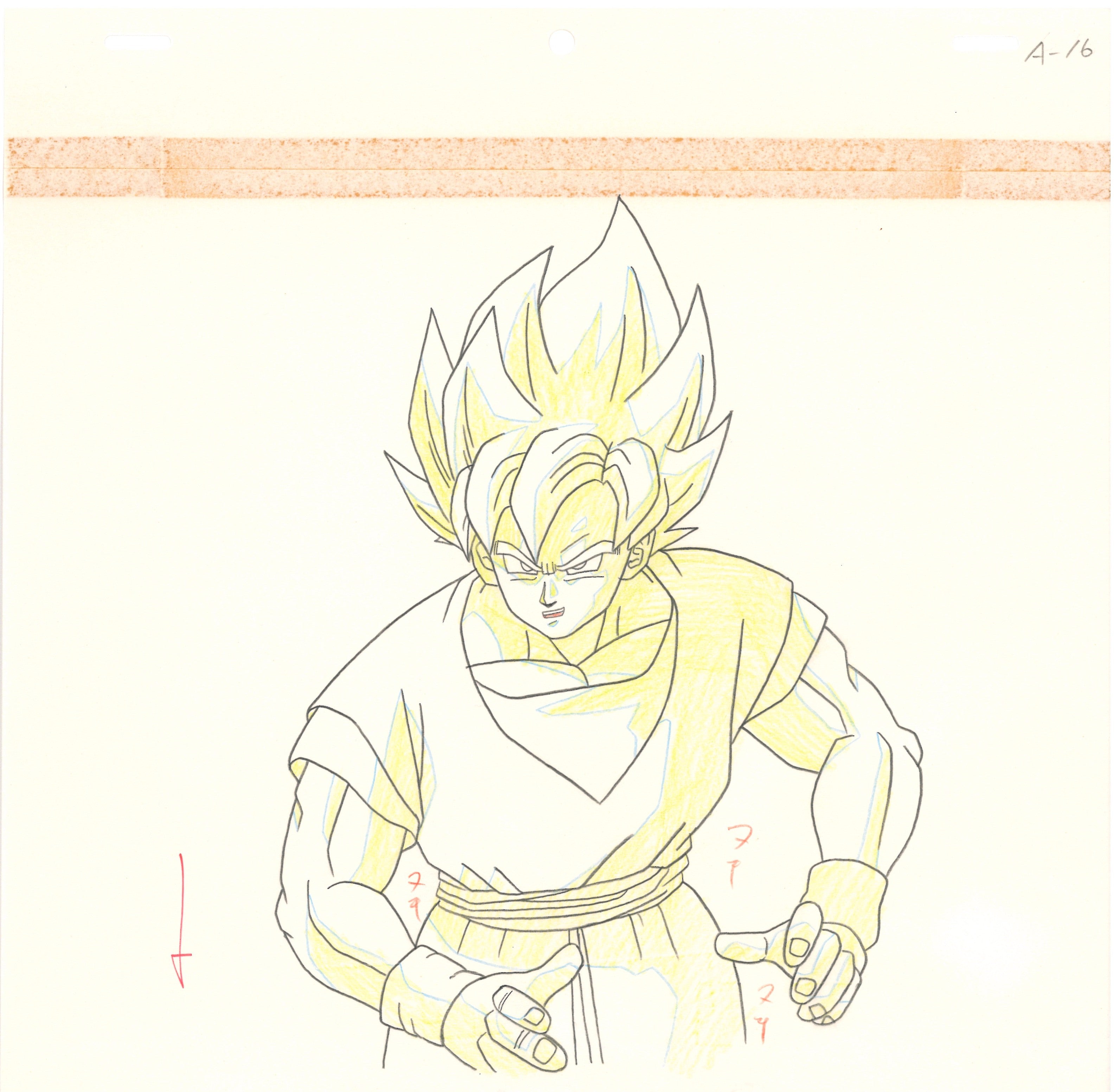 Dragonball Original Cel, Drawing and Background (Goku)