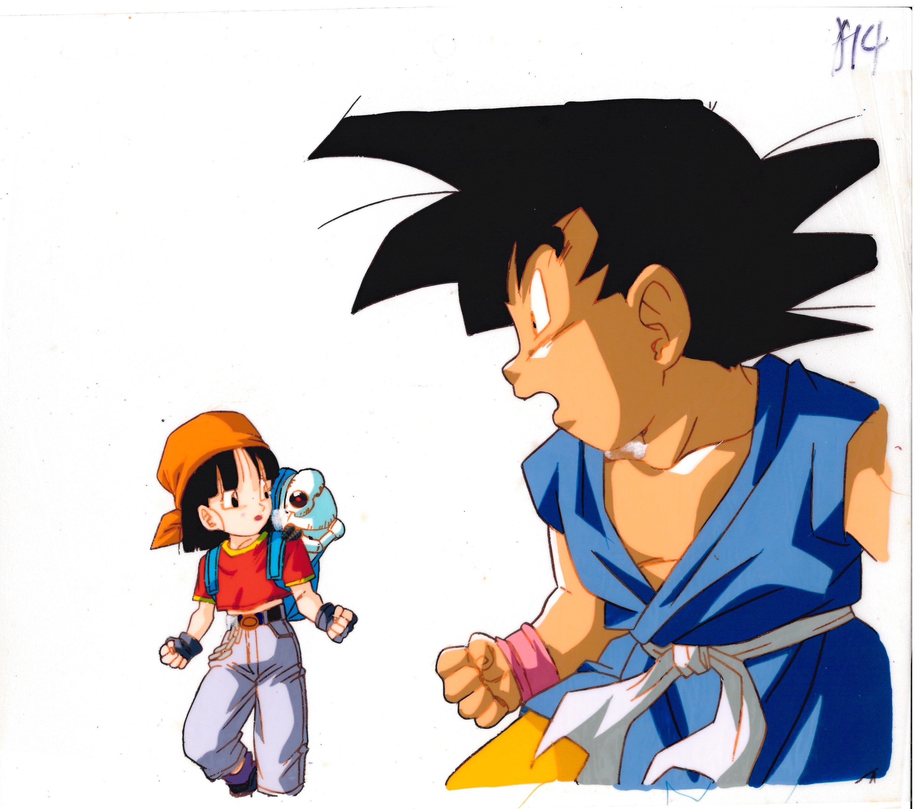 Dragonball Original Cel and Drawing (Son Goku, Pan, Gill)
