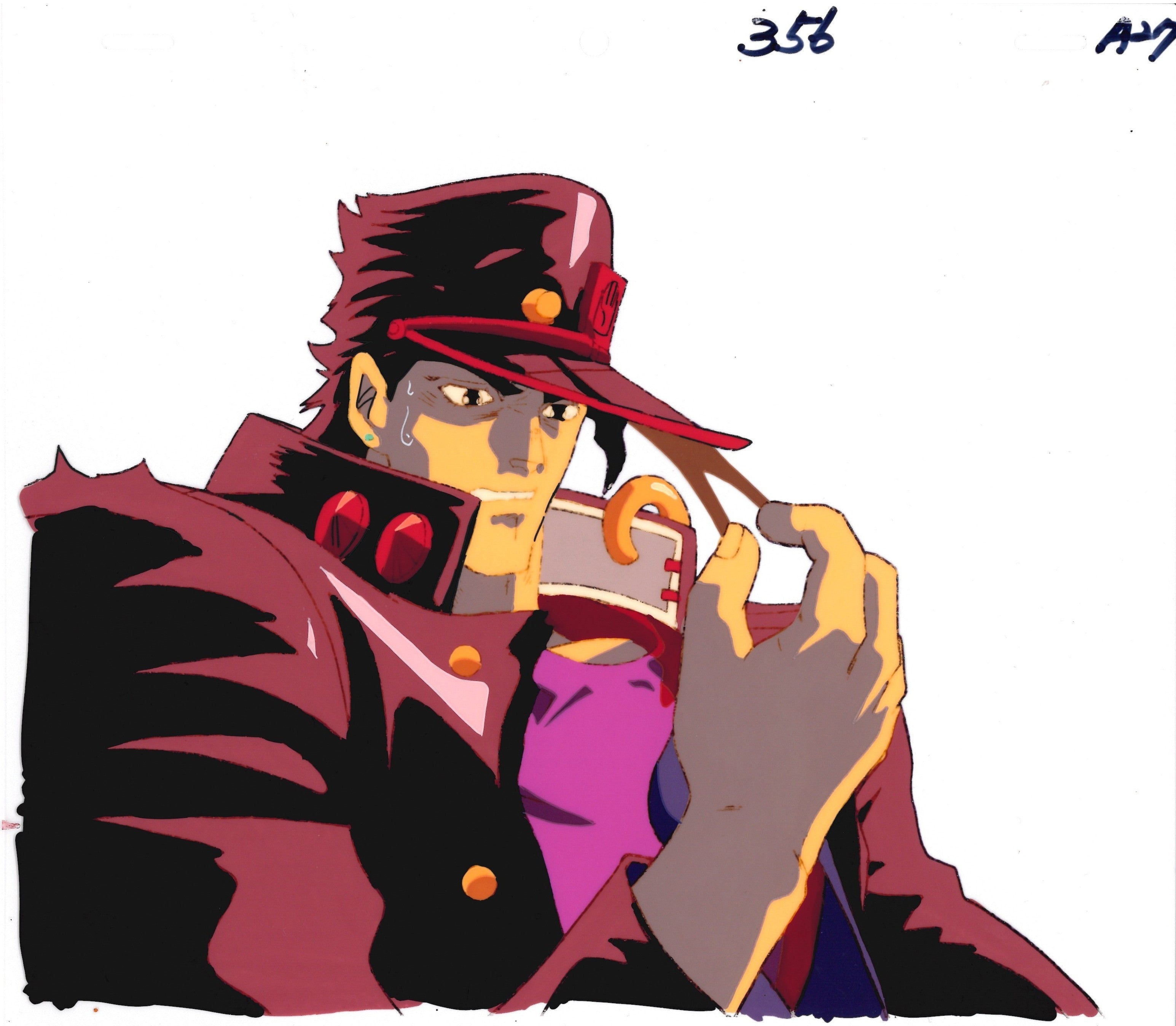 JoJo's Bizarre Adventure Original Cel, Drawing and Background (Jotaro Kujo)