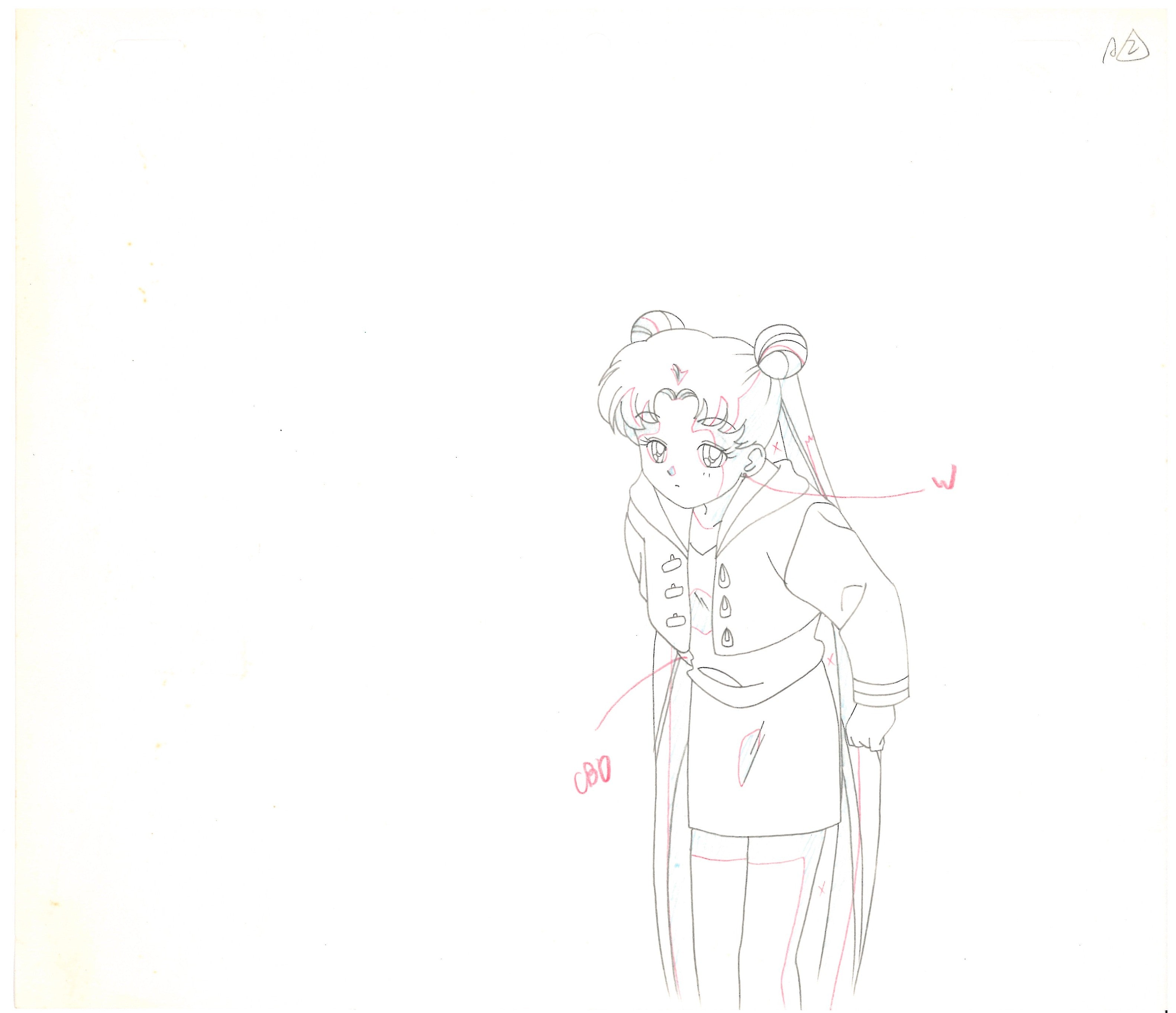 Sailor Moon Original Cel & Drawing (Serena, Chibiusa)