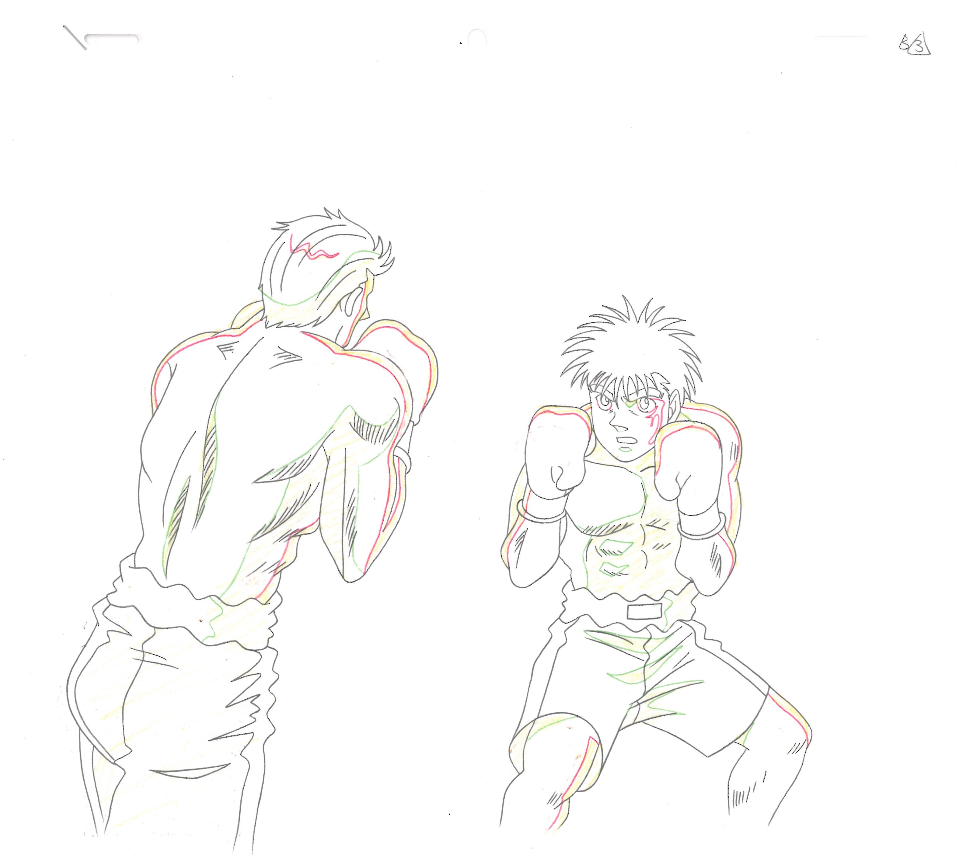 Hajime No Ippo Original Cel and Sketch (Ippo Makunouchi)
