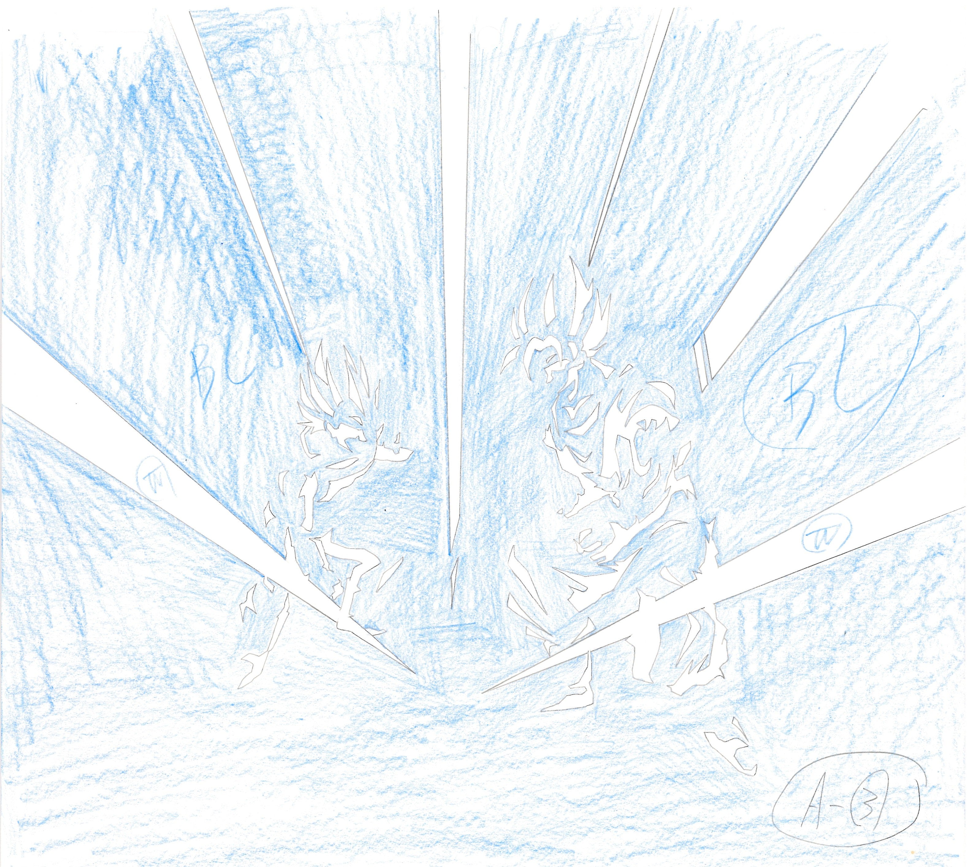 Dragon Ball Z Original Drawing (Son Goku, Vegeta) 11 pages Set