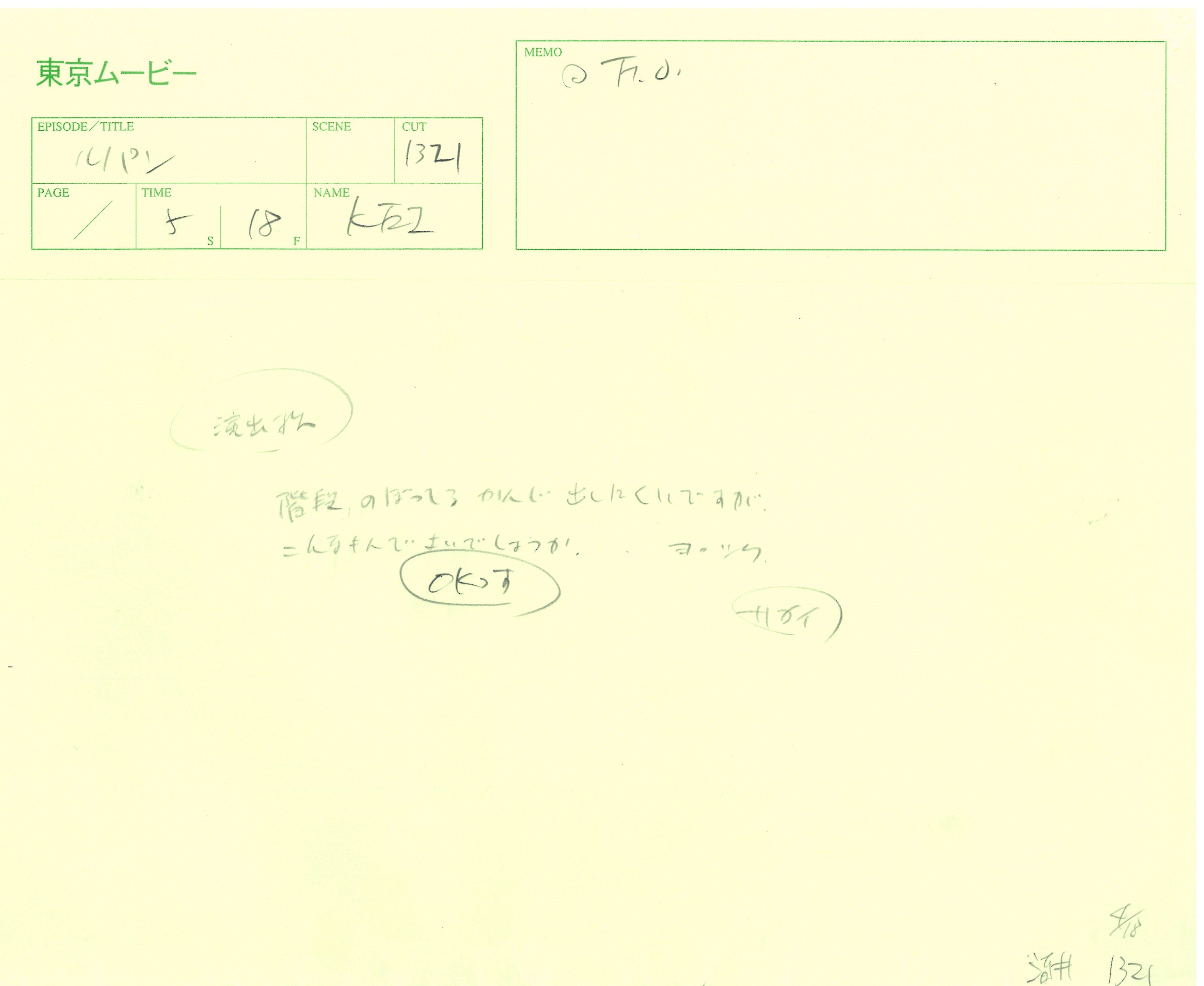 Lupin III Original Sketch (Lupin) 2 pages Set