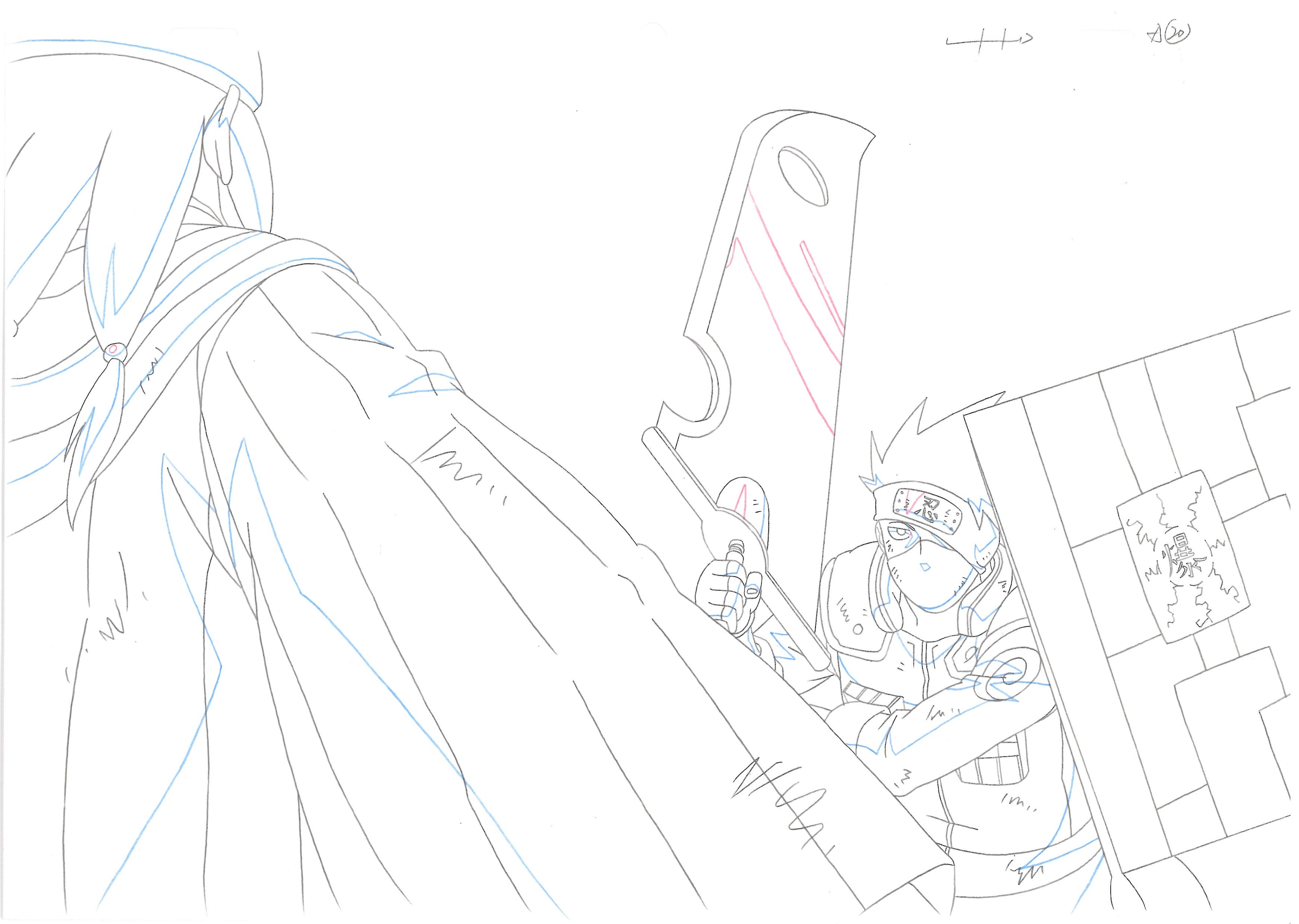 Naruto Original Sketch (Kakashi, Jinpachi) 2 pages Set