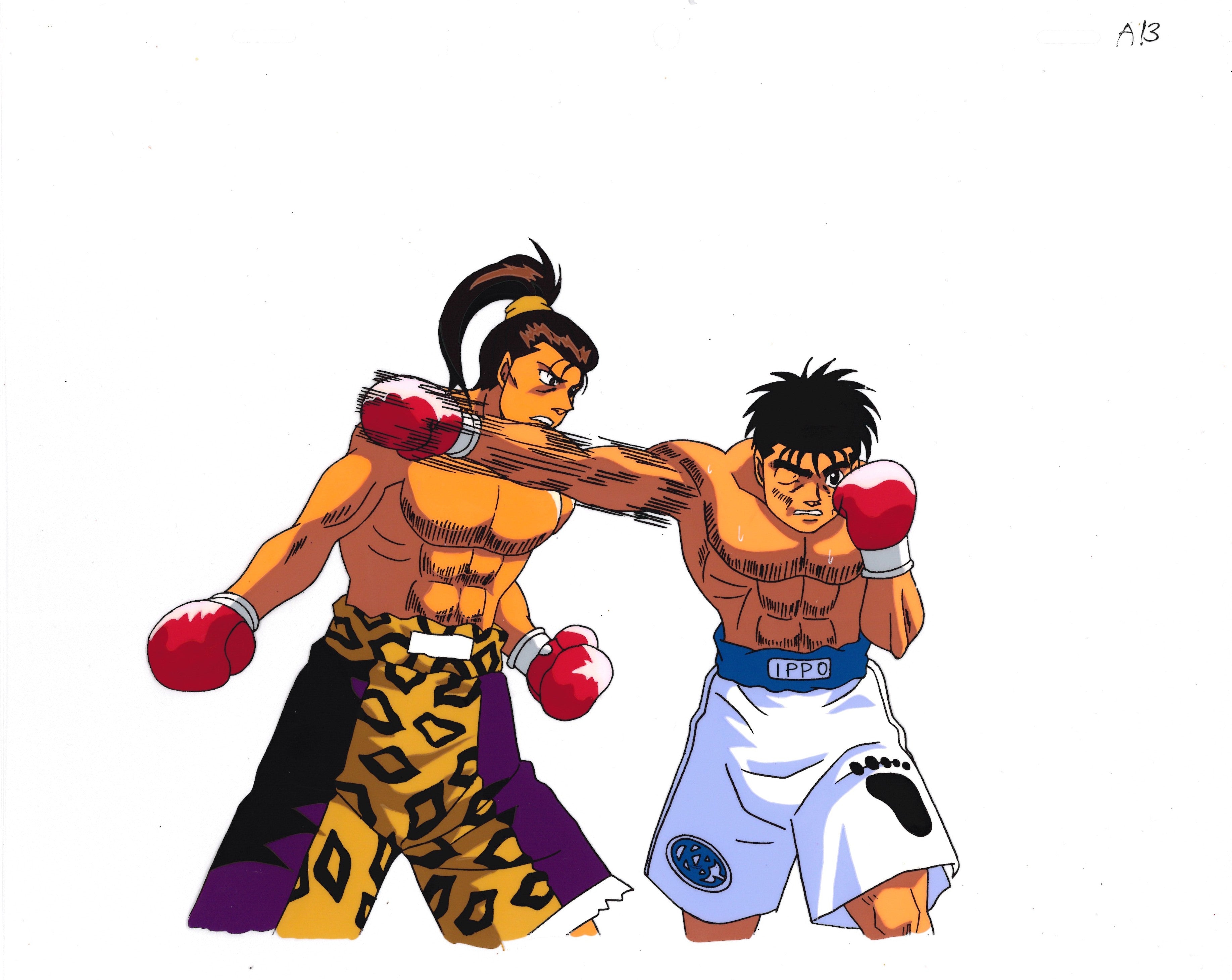 Hajime No Ippo Original Cel and Sketch (Ippo Makunouchi, Takuma Saeki)