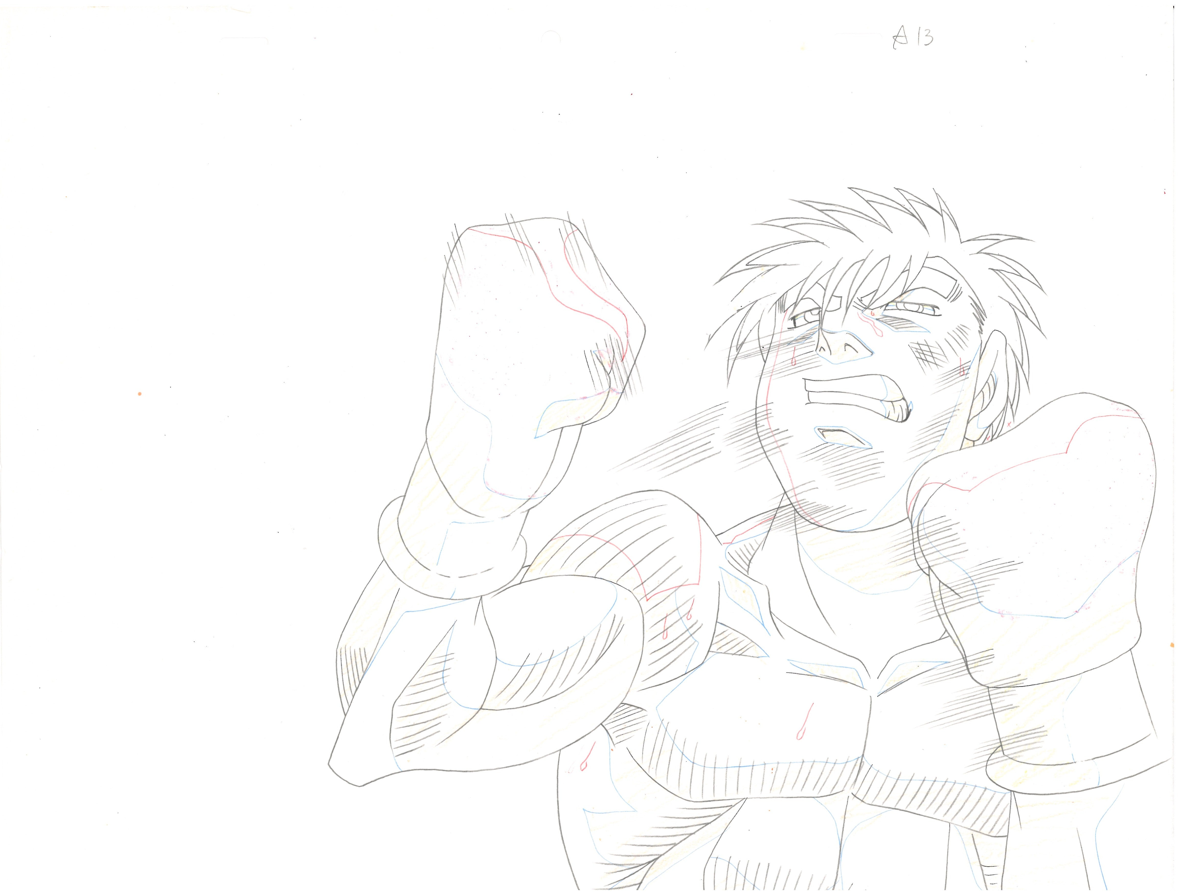 Hajime No Ippo Original Cel and Sketch (Ippo Makunouchi)