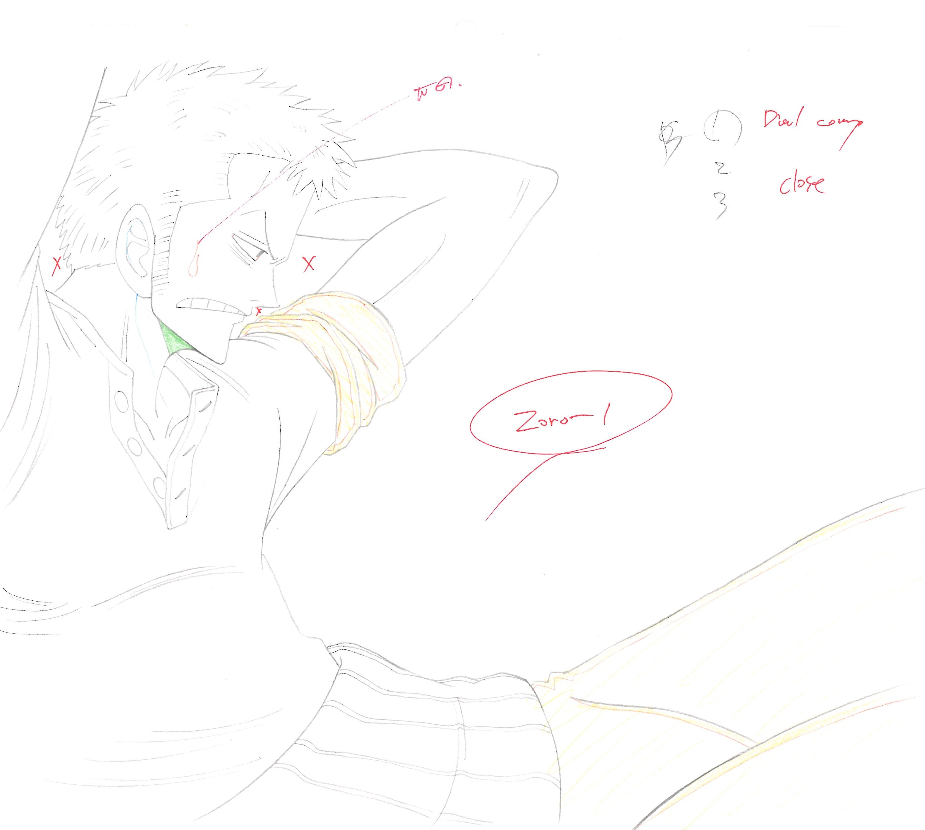 One Piece Original Sketch (Roronoa Zoro) 6 pages Set