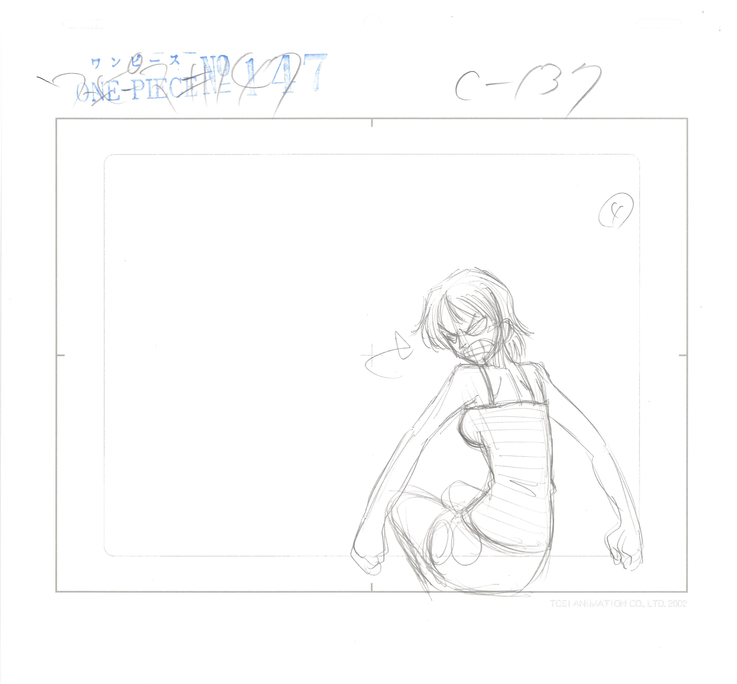 One Piece Original Sketch (Nami) 2 pages Set