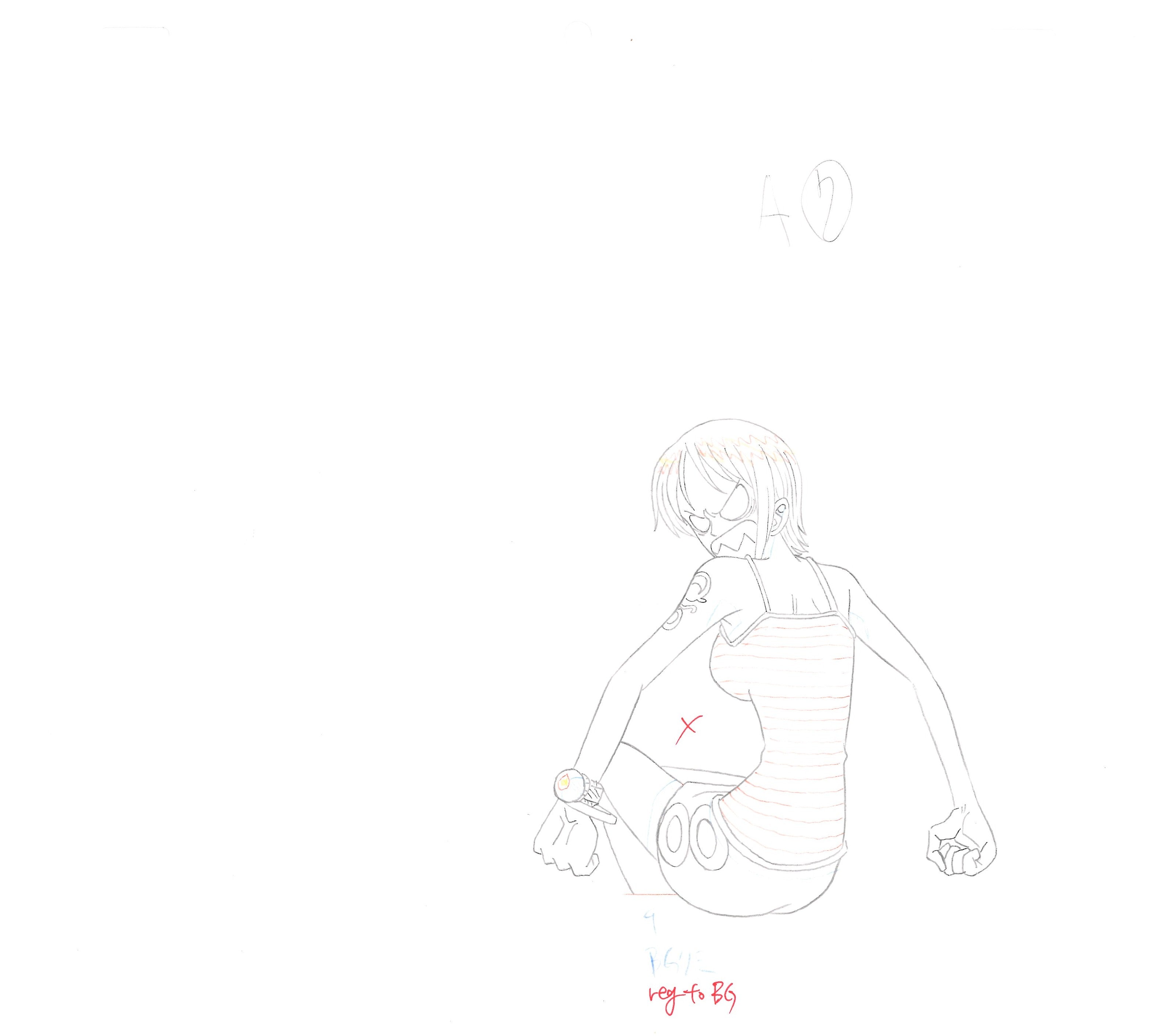 One Piece Original Sketch (Nami) 3 pages Set
