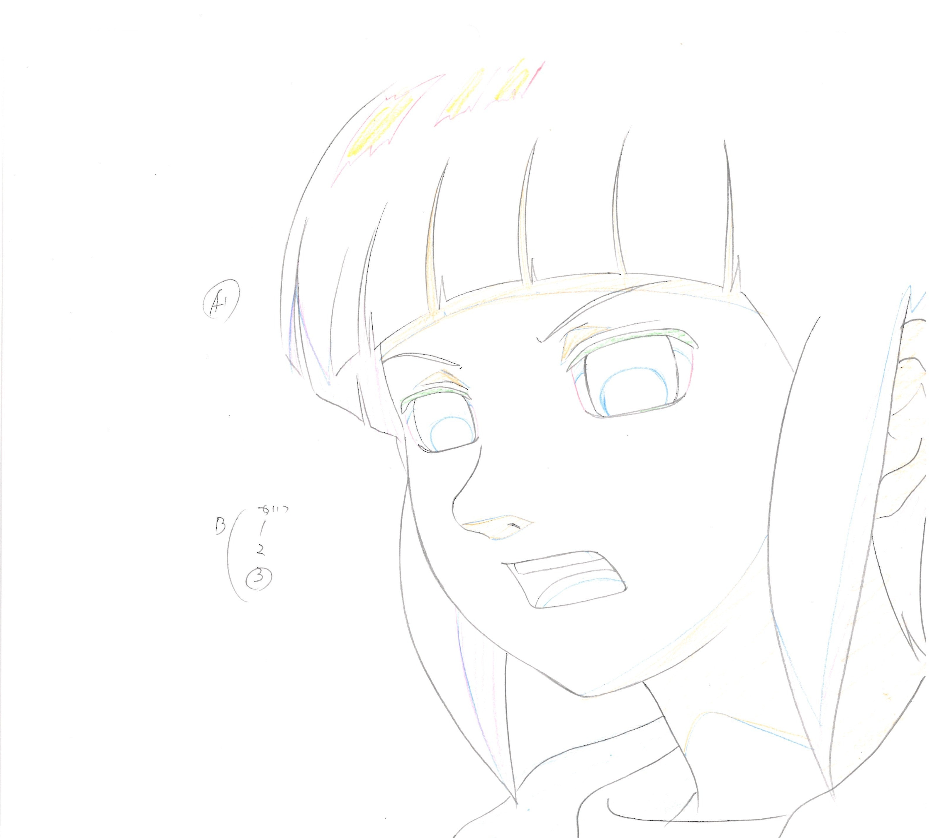 Boceto original de Naruto (Hinata Hyuga) Set de 2 páginas