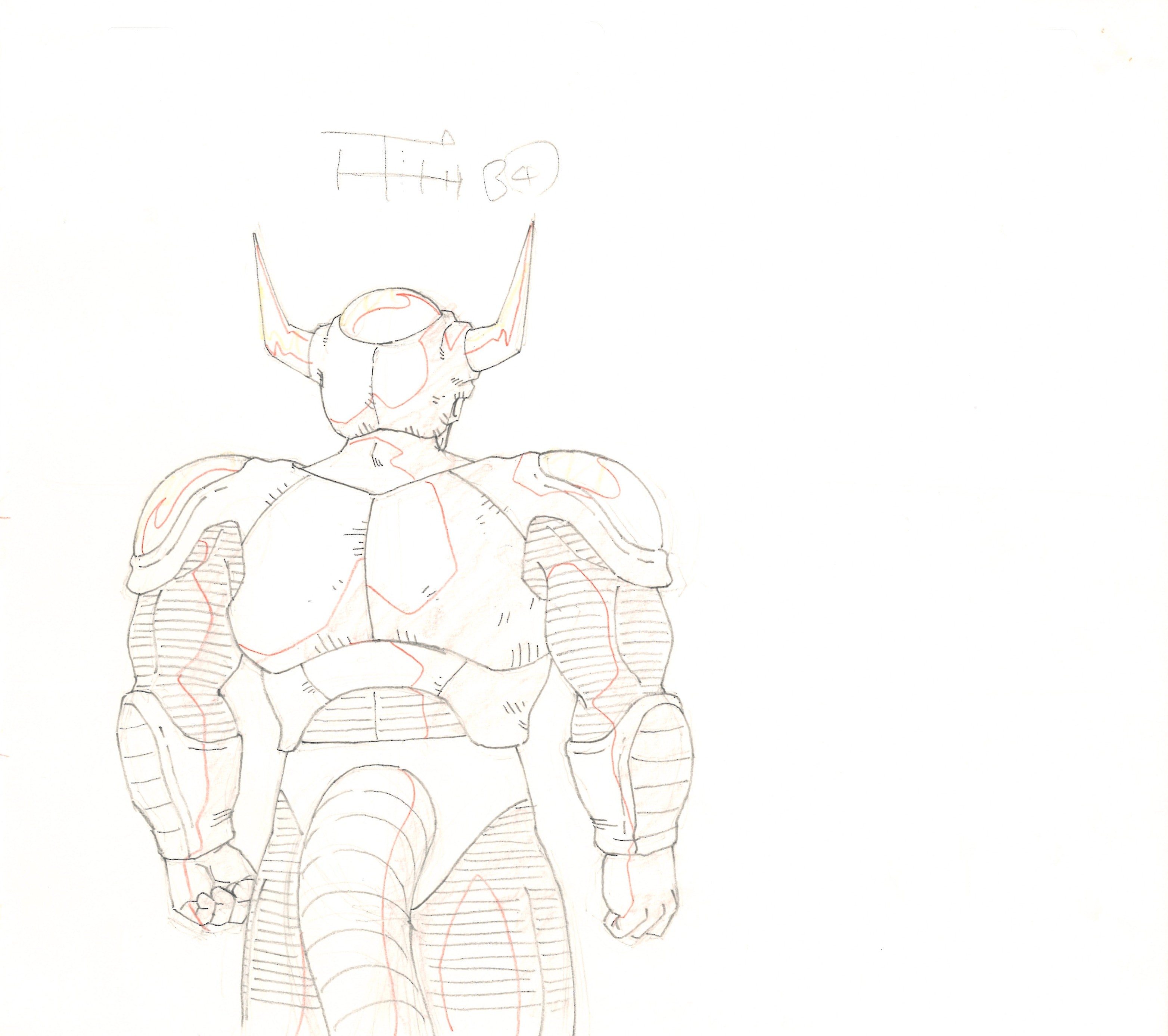 Set de 2 páginas de dibujo original de Dragon Ball Z (Freezer)