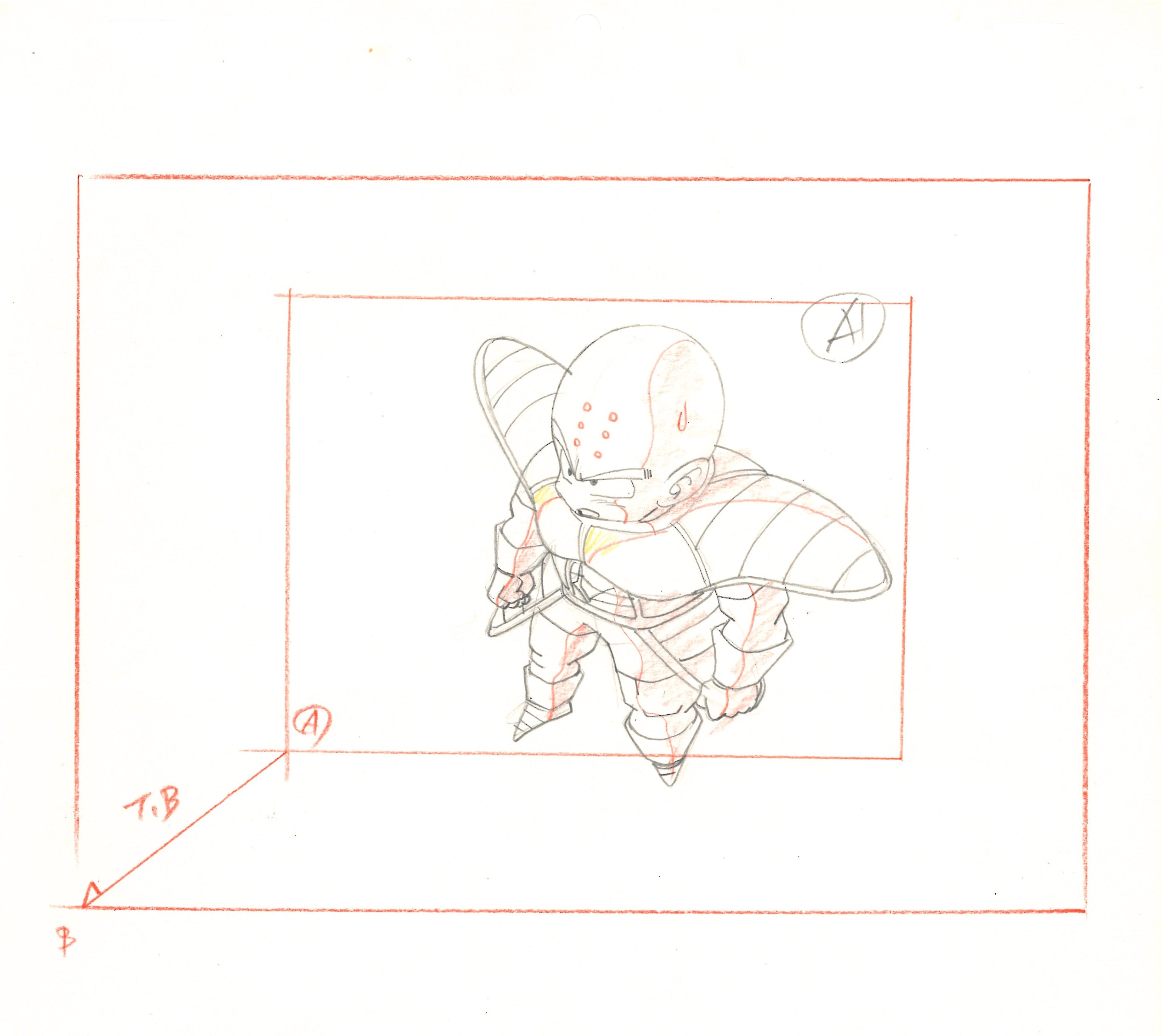Dibujo original de Dragon Ball Z (Krillin)