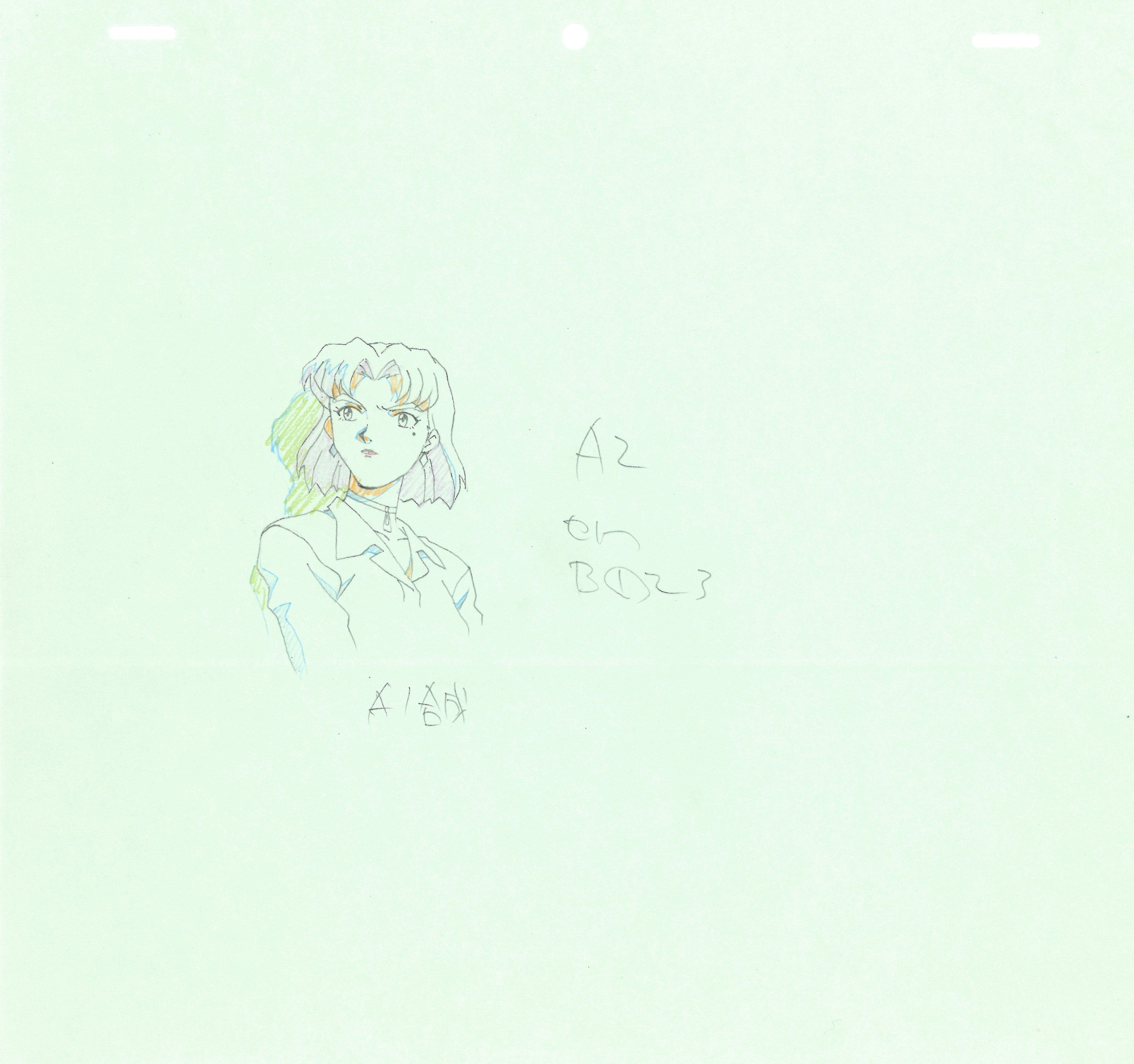 Neon Genesis Evangelion Original Drawing (Ritsuko Akagi) 2 pages Set