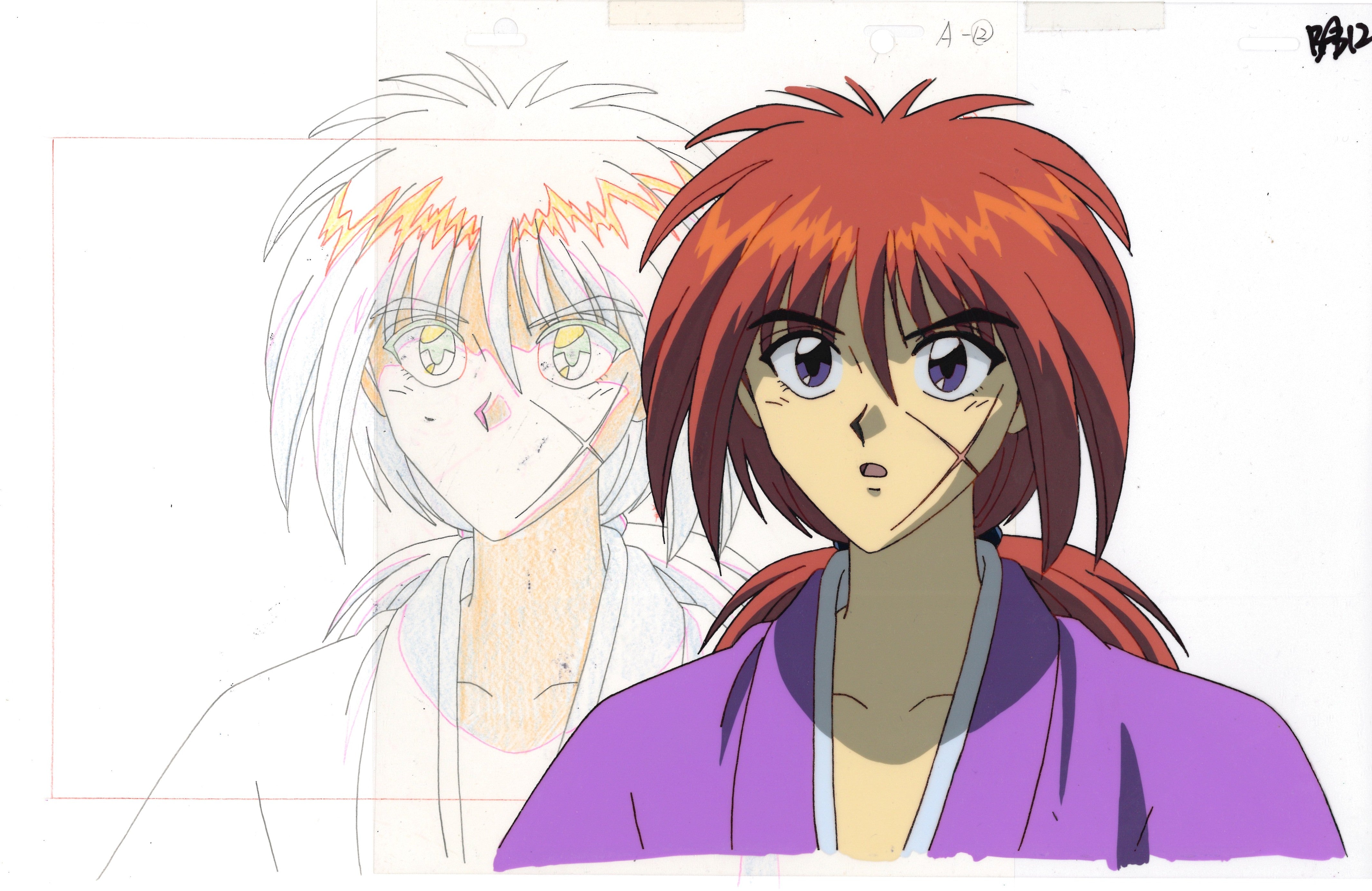 Rurouni Kenshin Original Cel and drawing (Kenshin Himura)