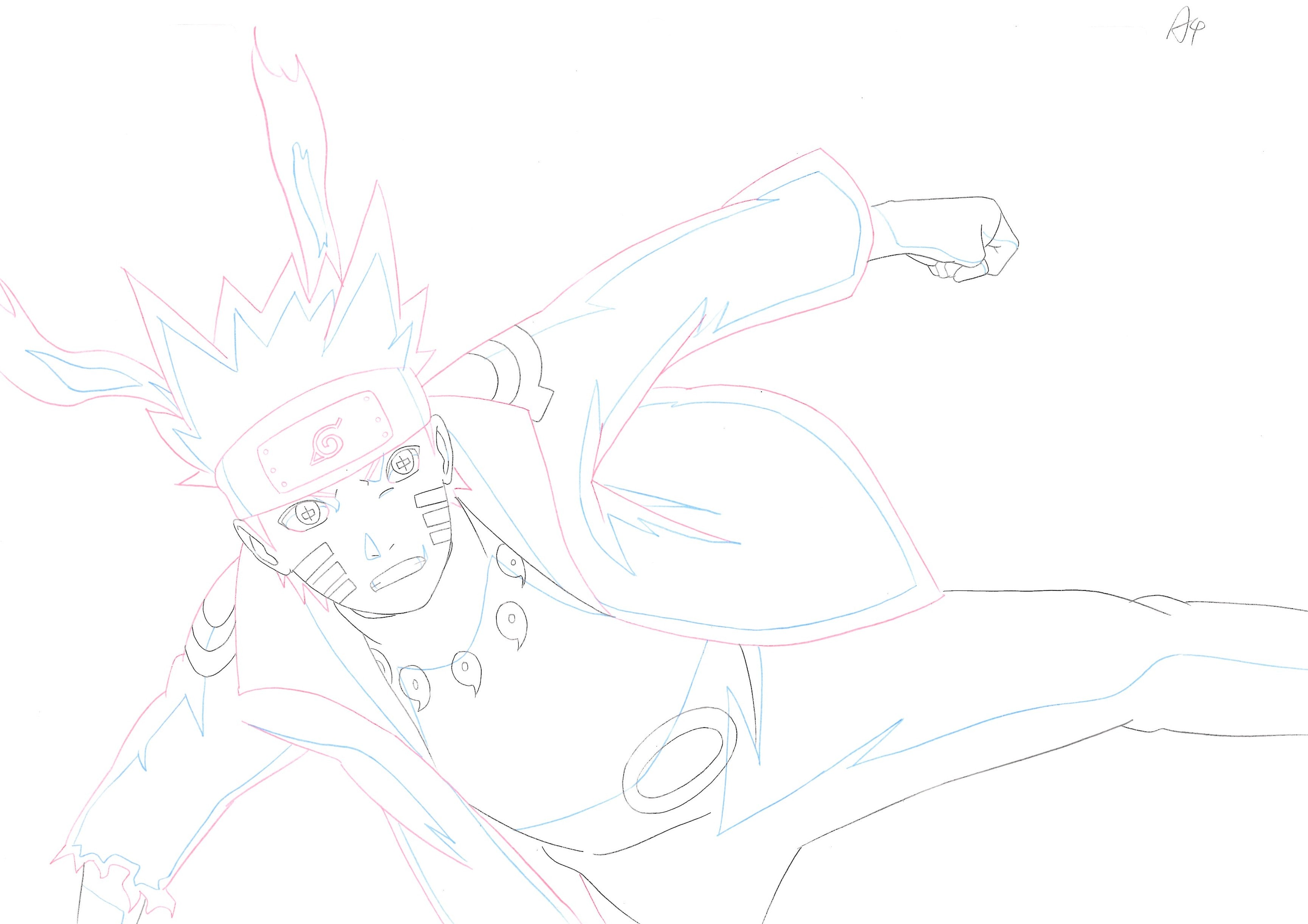 Naruto Shippuden Dibujos Originales (Naruto Uzumaki, Kaguya Otsutsuki) set de 5 páginas