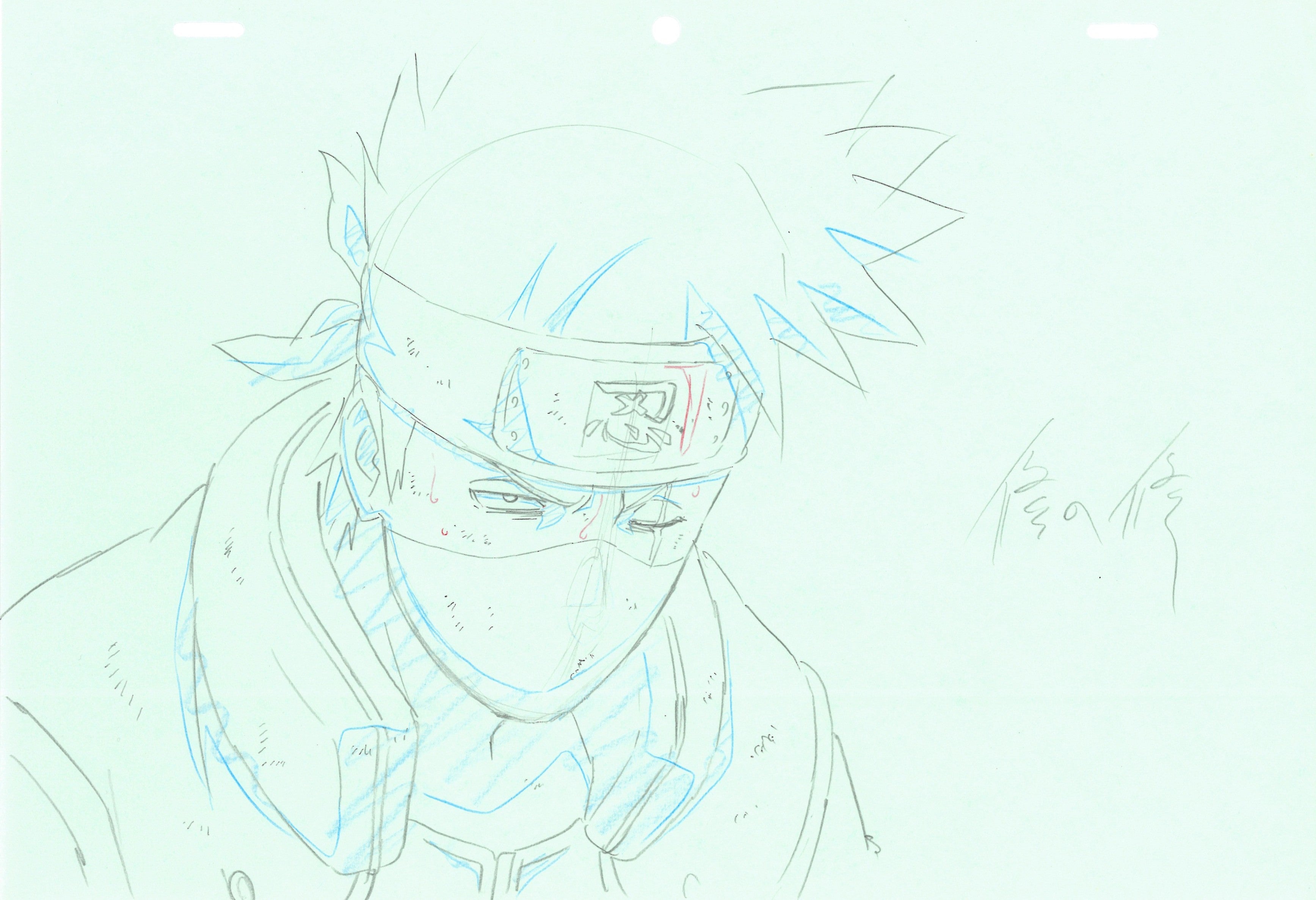 Naruto Shippuden Original Sketch (Kakashi Hatake) set de 4 páginas