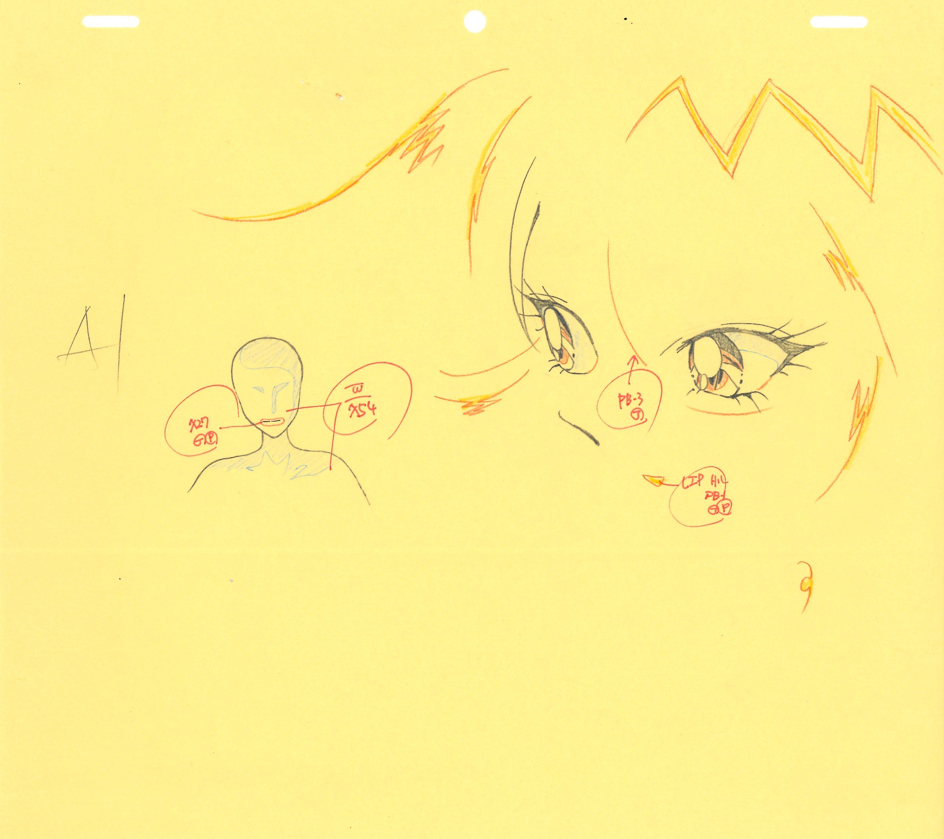 Cutie Honey Flash Original Drawing 2 Page Set & Timesheet (Honey Kisaragi)
