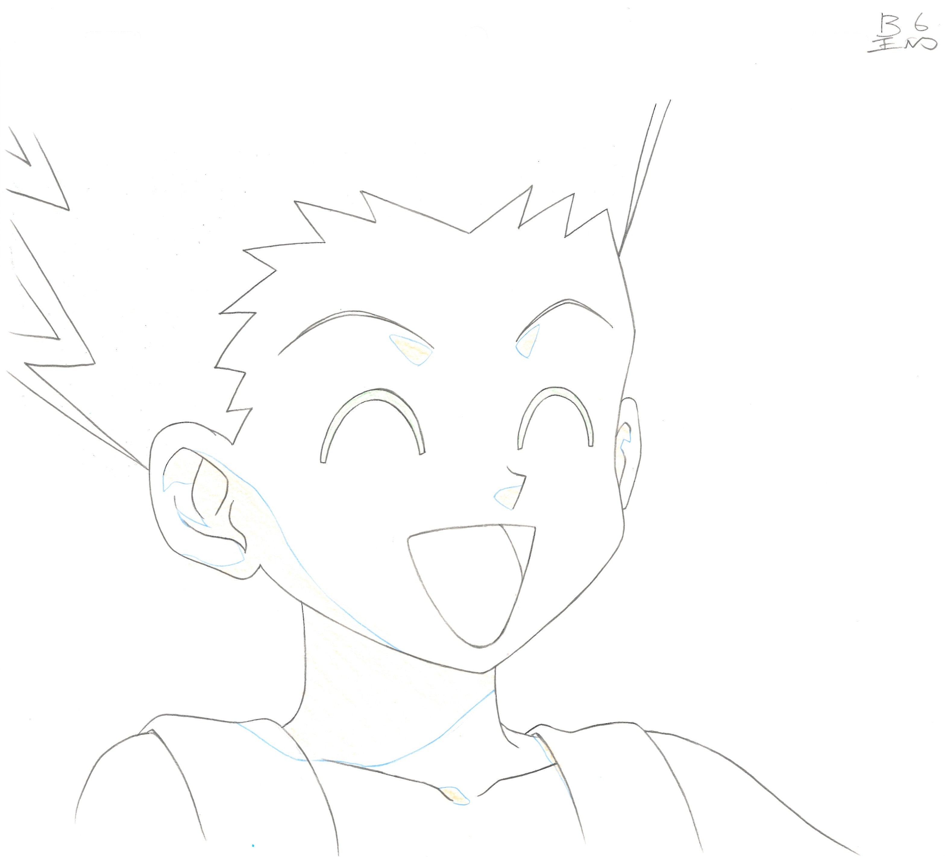 Hunter x Hunter, cel y dibujo original (Gon)